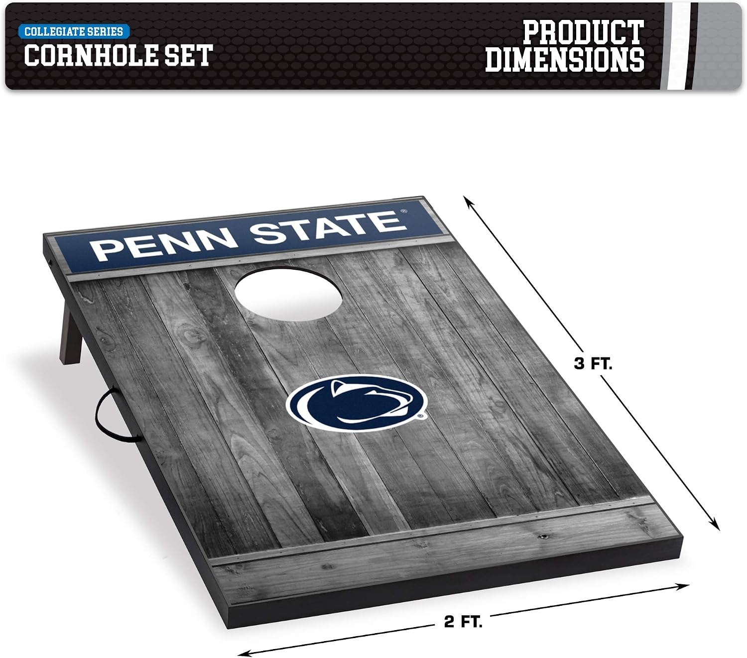 Wild Sports 2’x3′ MDF Wood NCAA College Cornhole Set(Penn State Nittany Lions)