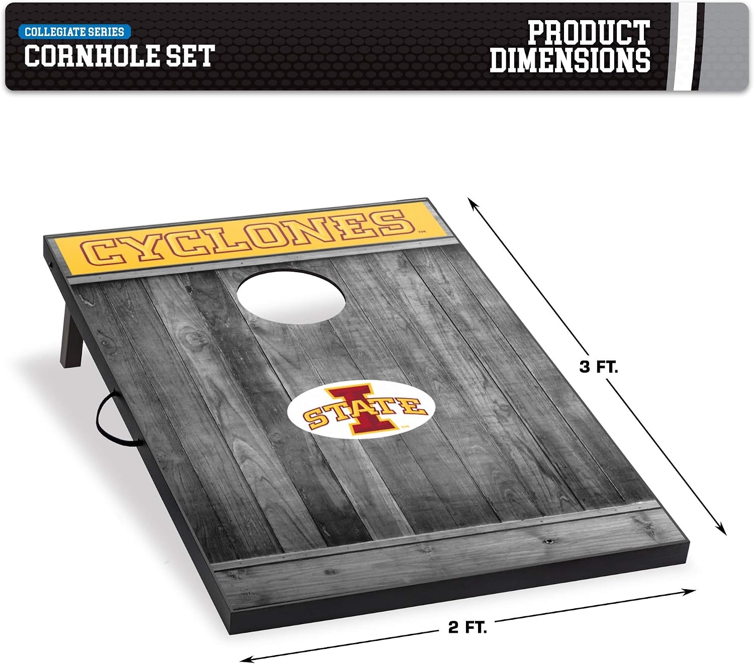 Wild Sports 2’x3′ MDF Wood NCAA College Cornhole Set(Iowa State Cyclones)