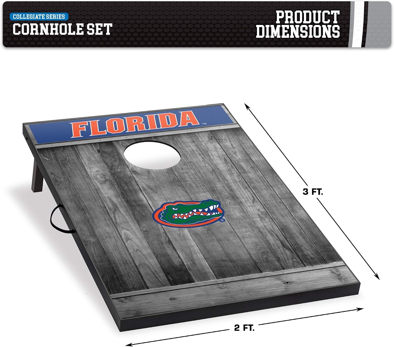 Wild Sports 2’x3′ MDF Wood NCAA College Cornhole Set(Florida Gators)