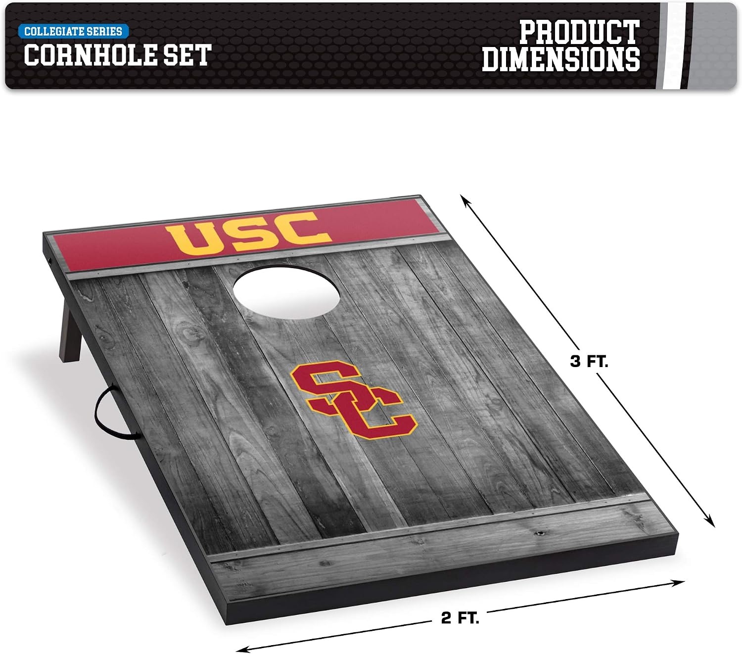 Wild Sports 2’x3′ MDF Wood NCAA College Cornhole Set(USC Trojans)