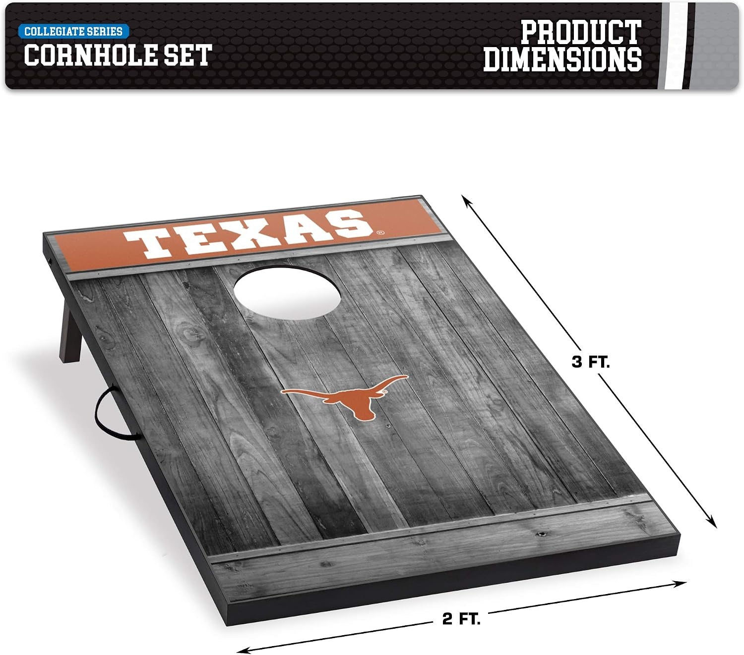 Wild Sports 2’x3′ MDF Wood NCAA College Cornhole Set(Texas Longhorns)