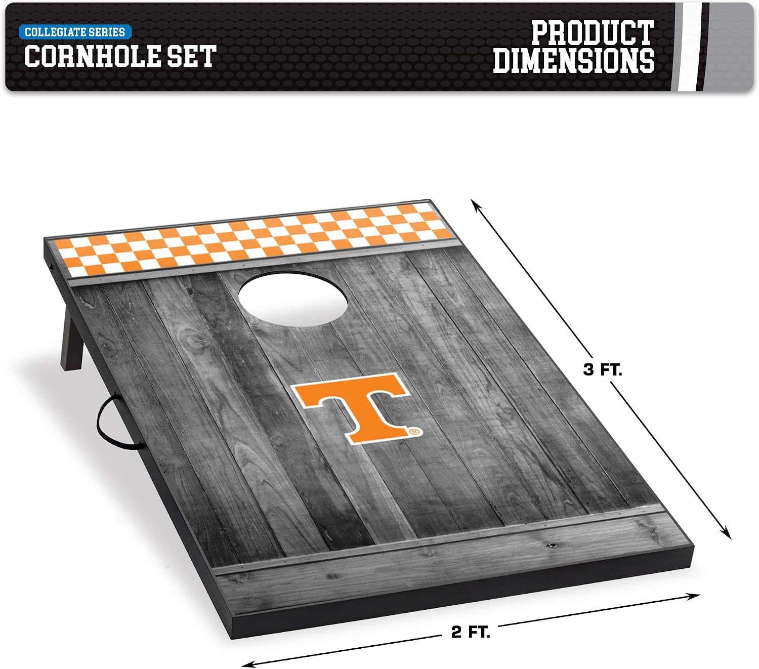 Wild Sports 2’x3′ MDF Wood NCAA College Cornhole Set(Tennessee Volunteers)