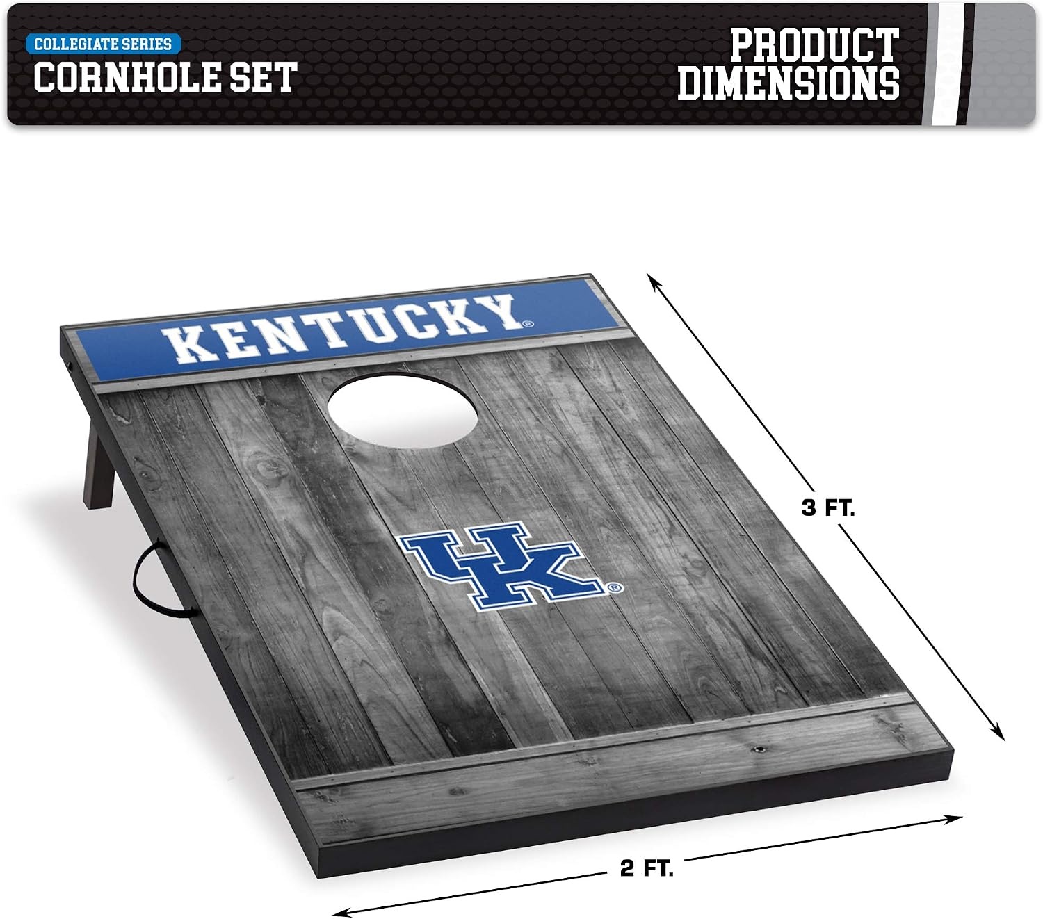 Wild Sports 2’x3′ MDF Wood NCAA College Cornhole Set(Kentucky Wildcats)