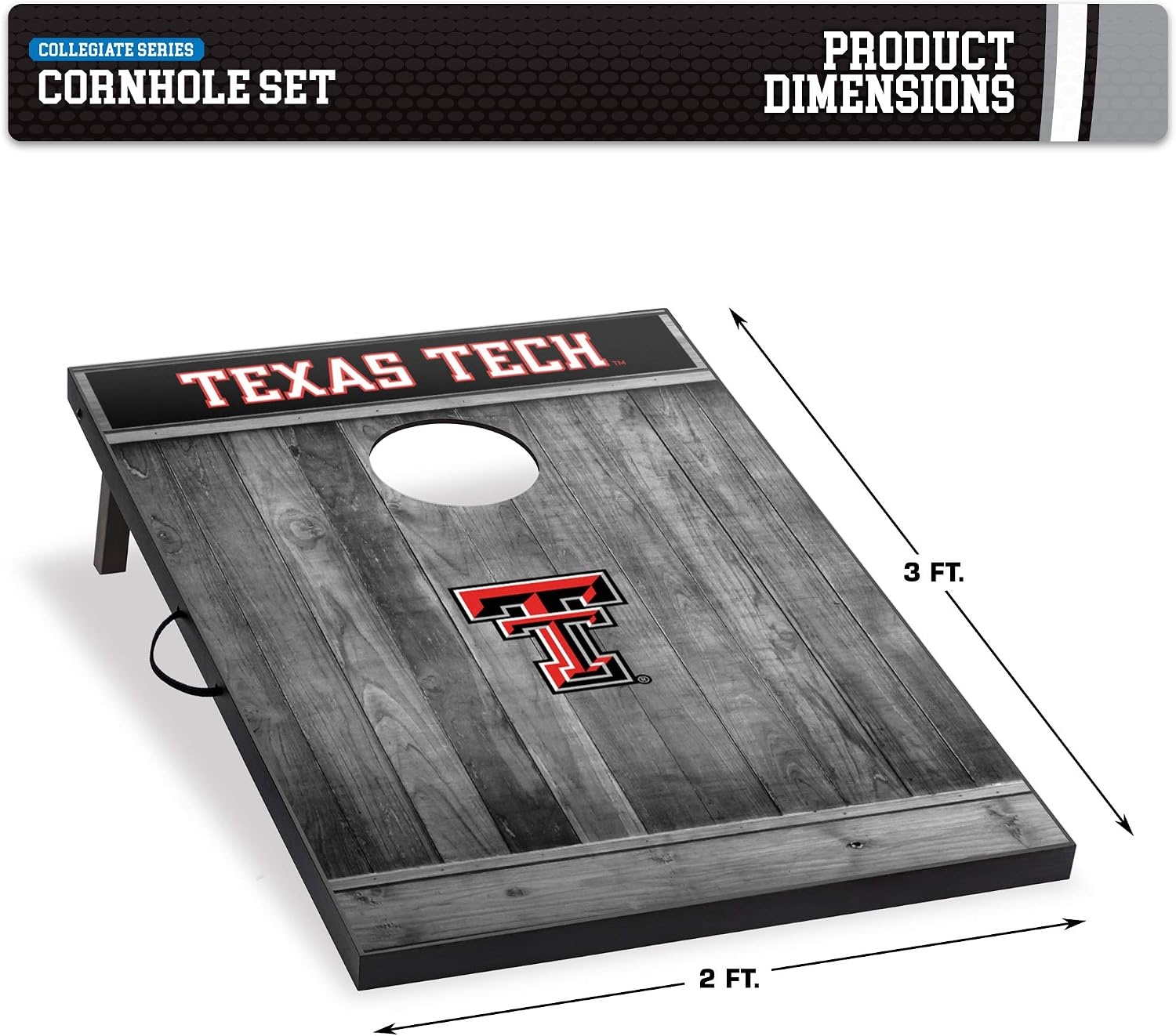 Wild Sports 2’x3′ MDF Wood NCAA College Cornhole Set(Texas Tech Red Raiders)