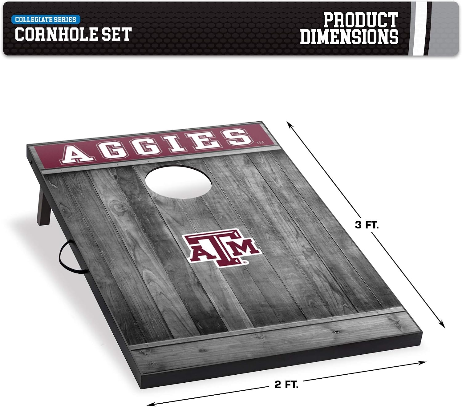 Wild Sports 2’x3′ MDF Wood NCAA College Cornhole Set(Texas A&M Aggies)