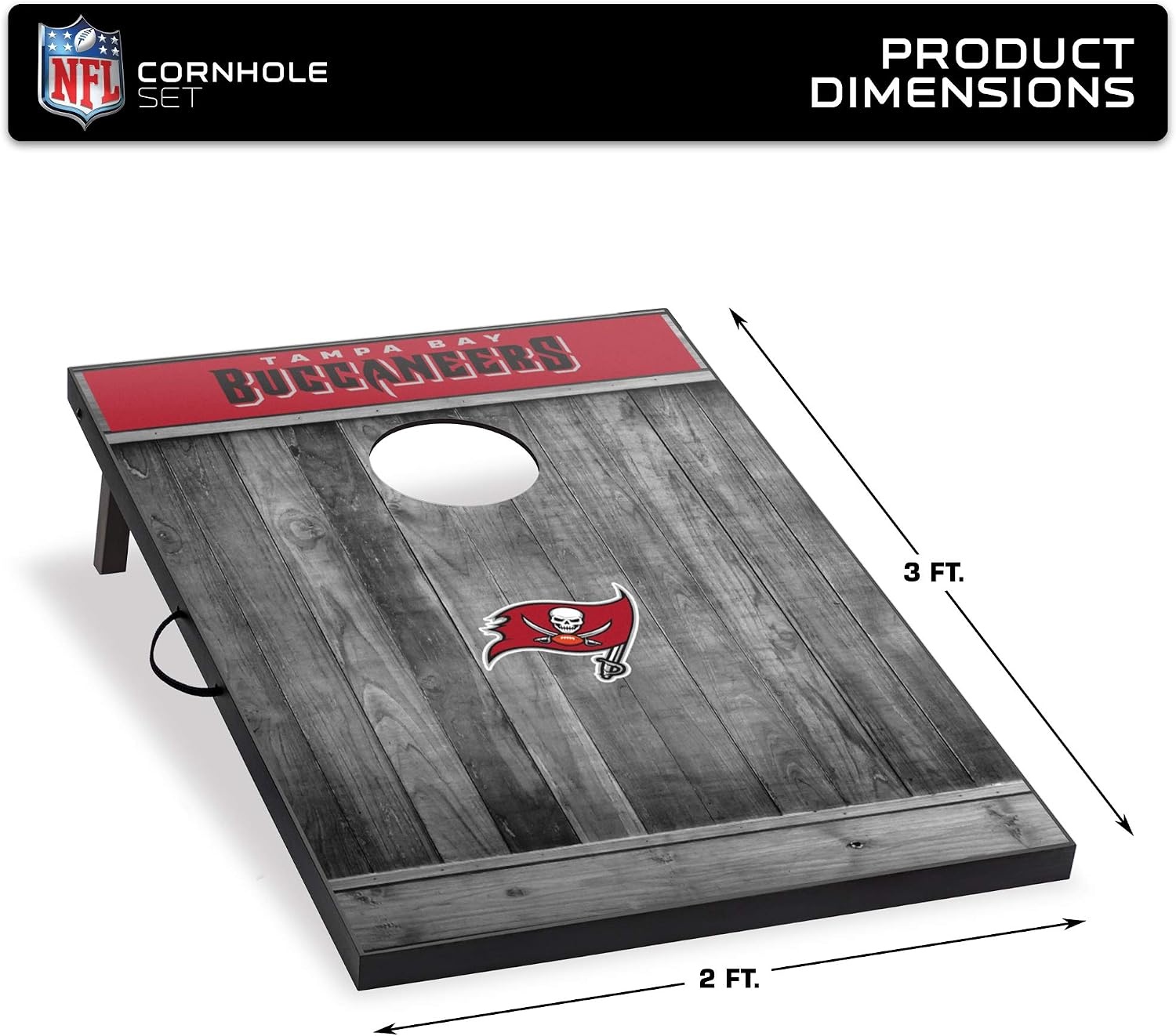 Wild Sports 2’x3′ MDF Wood NFL Cornhole Set(Tampa Bay Buccaneers)