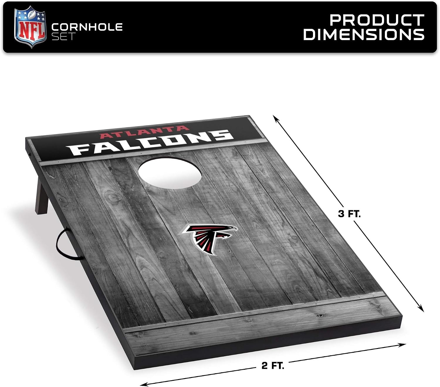 Wild Sports 2’x3′ MDF Wood NFL Cornhole Set(Atlanta Falcons)