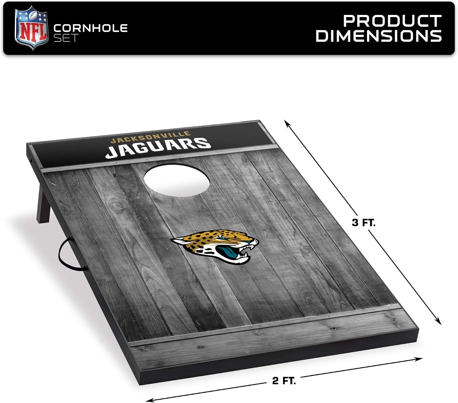 Wild Sports 2’x3′ MDF Wood NFL Cornhole Set(Jacksonville Jaguars)