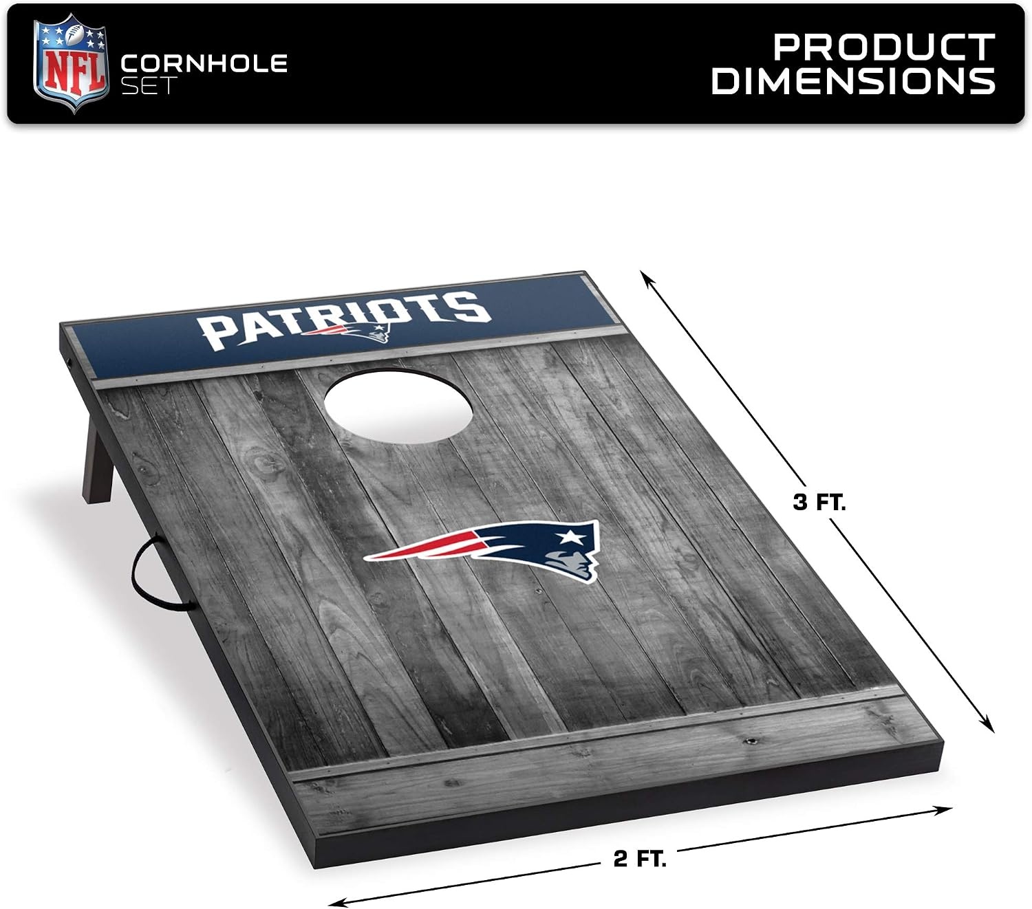 Wild Sports 2’x3′ MDF Wood NFL Cornhole Set(New England Patriots)