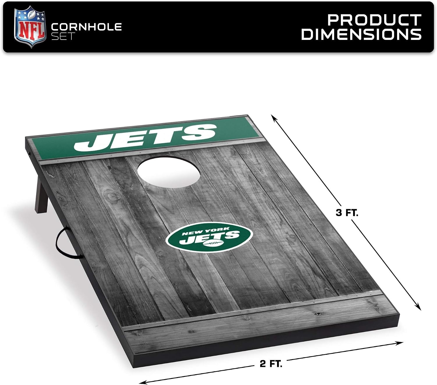 Wild Sports 2’x3′ MDF Wood NFL Cornhole Set(New York Jets)
