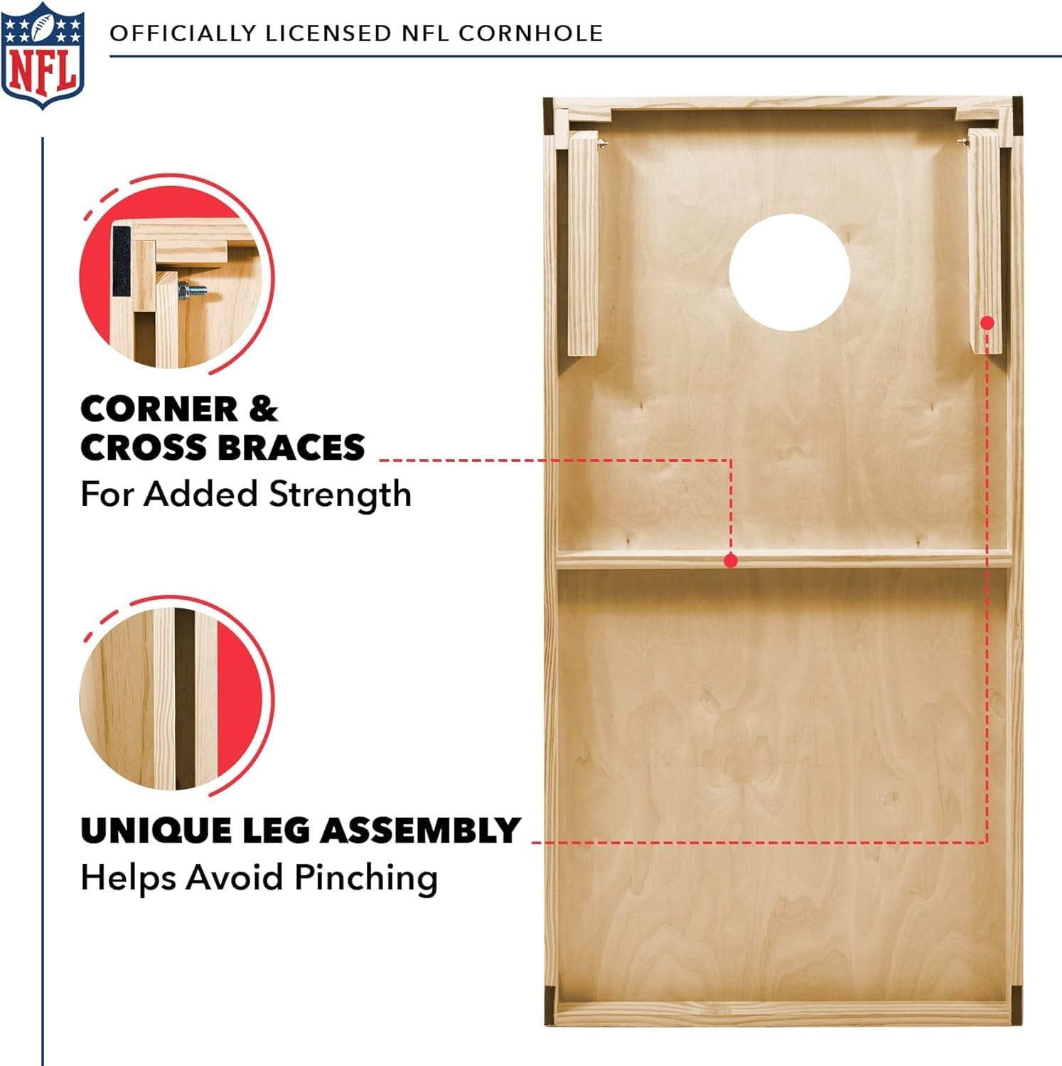 NFL Football 2′ x 4′ Regulation Size Solid Wood Cornhole Set with Direct Print HD Team Graphics Great Gift for Any Football Fan  Bean Bag Toss Family Outdoor Game(Atlanta Falcons)