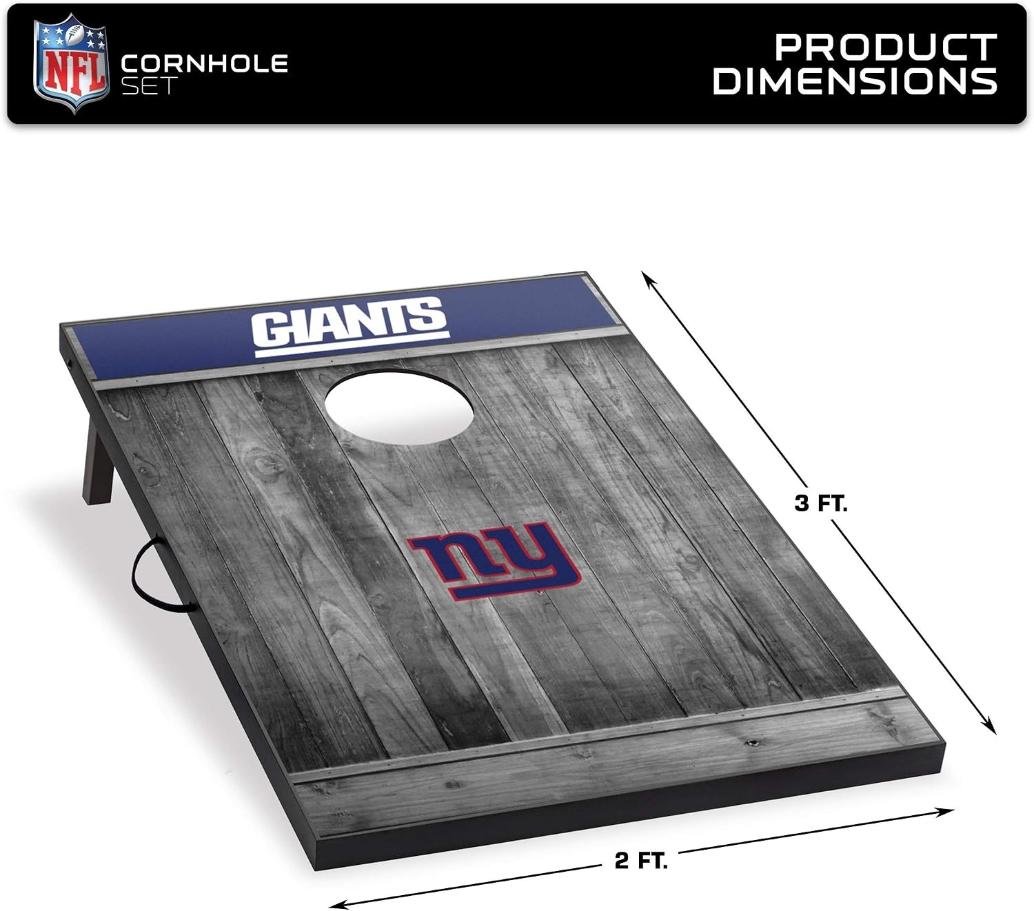 Wild Sports 2’x3′ MDF Wood NFL Cornhole Set(New York Giants)