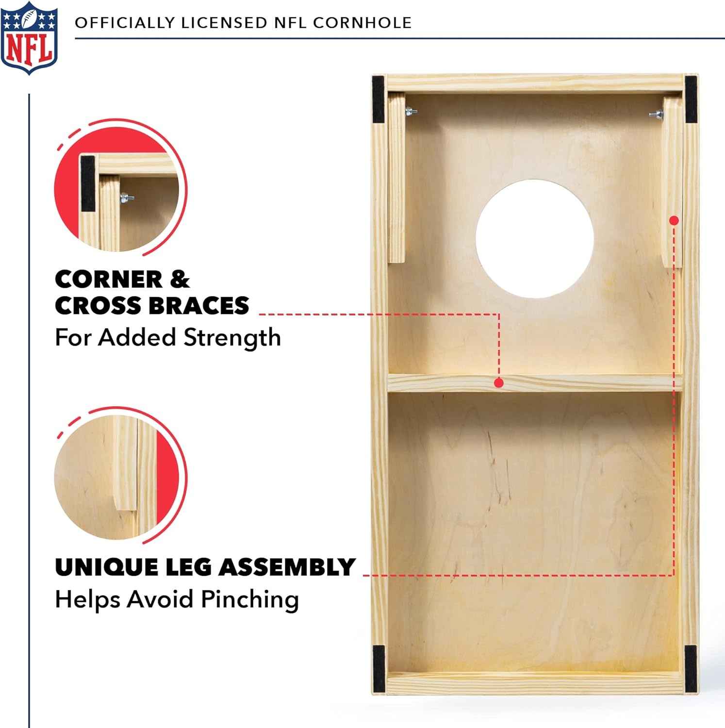 NFL Football Portable Size 1′ x 2′ Solid Wood Cornhole Set with Direct Print HD Team Graphics – Travel Size(Tennessee Titans)