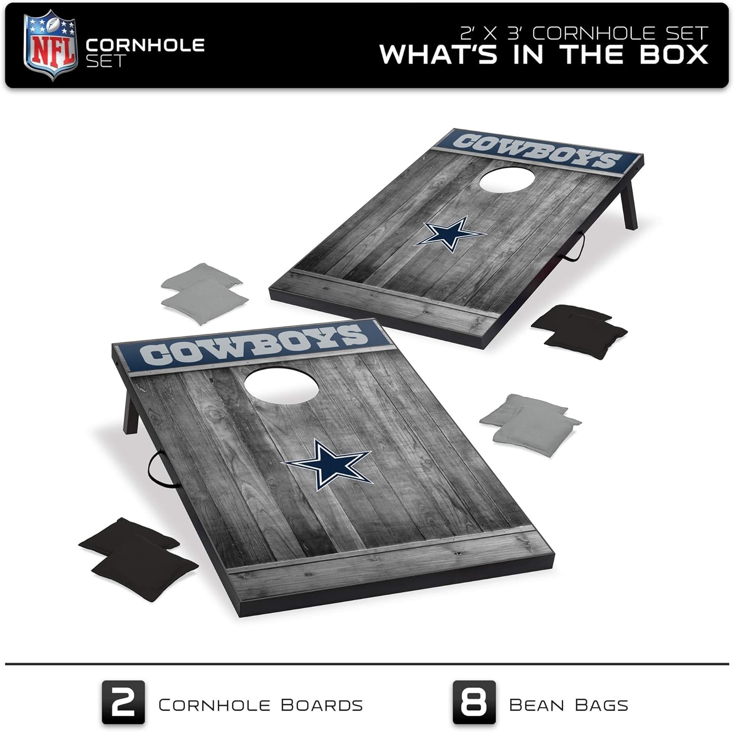 Wild Sports 2’x3′ MDF Wood NFL Cornhole Set(Dallas Cowboys)