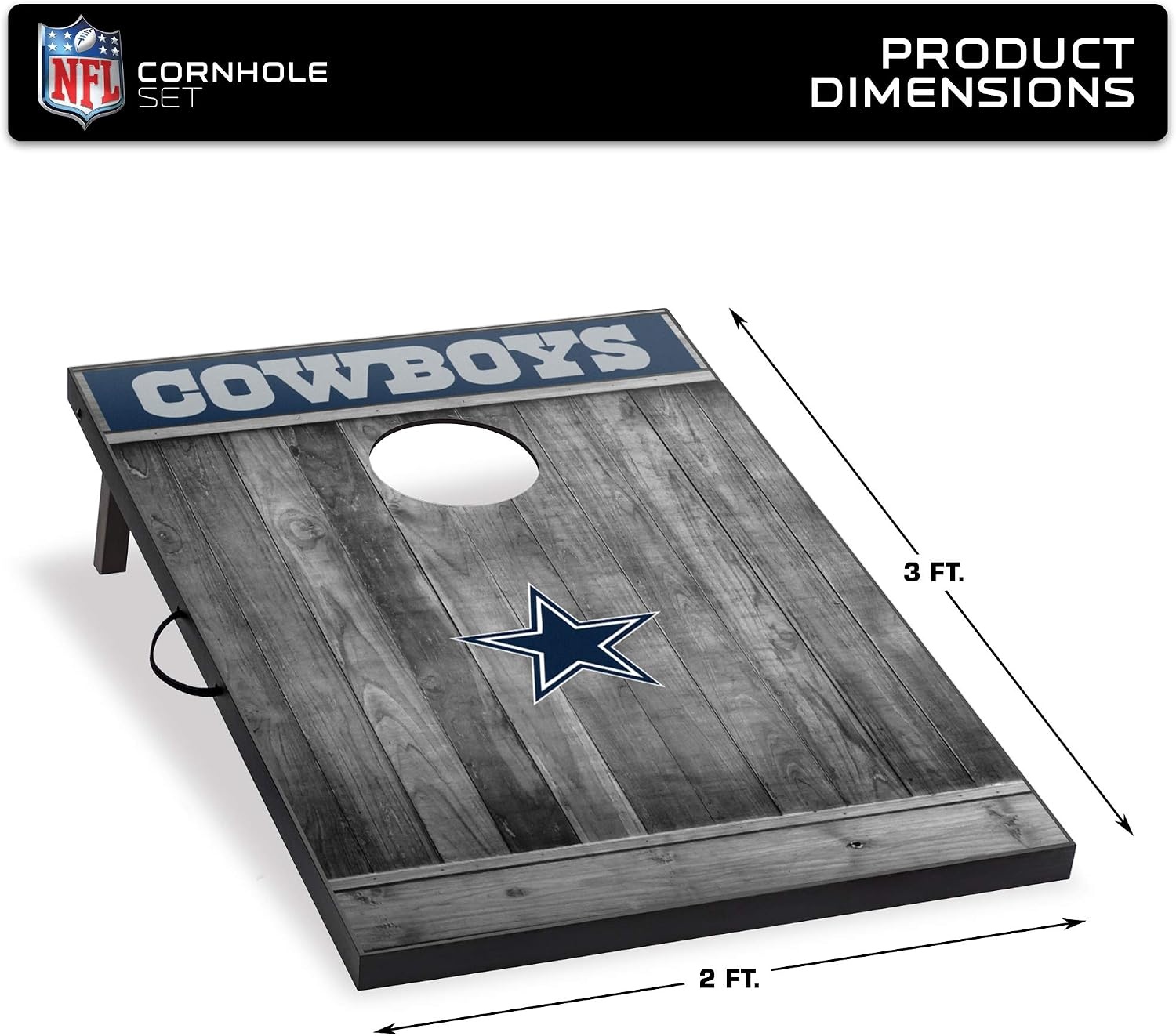 Wild Sports 2’x3′ MDF Wood NFL Cornhole Set(Dallas Cowboys)
