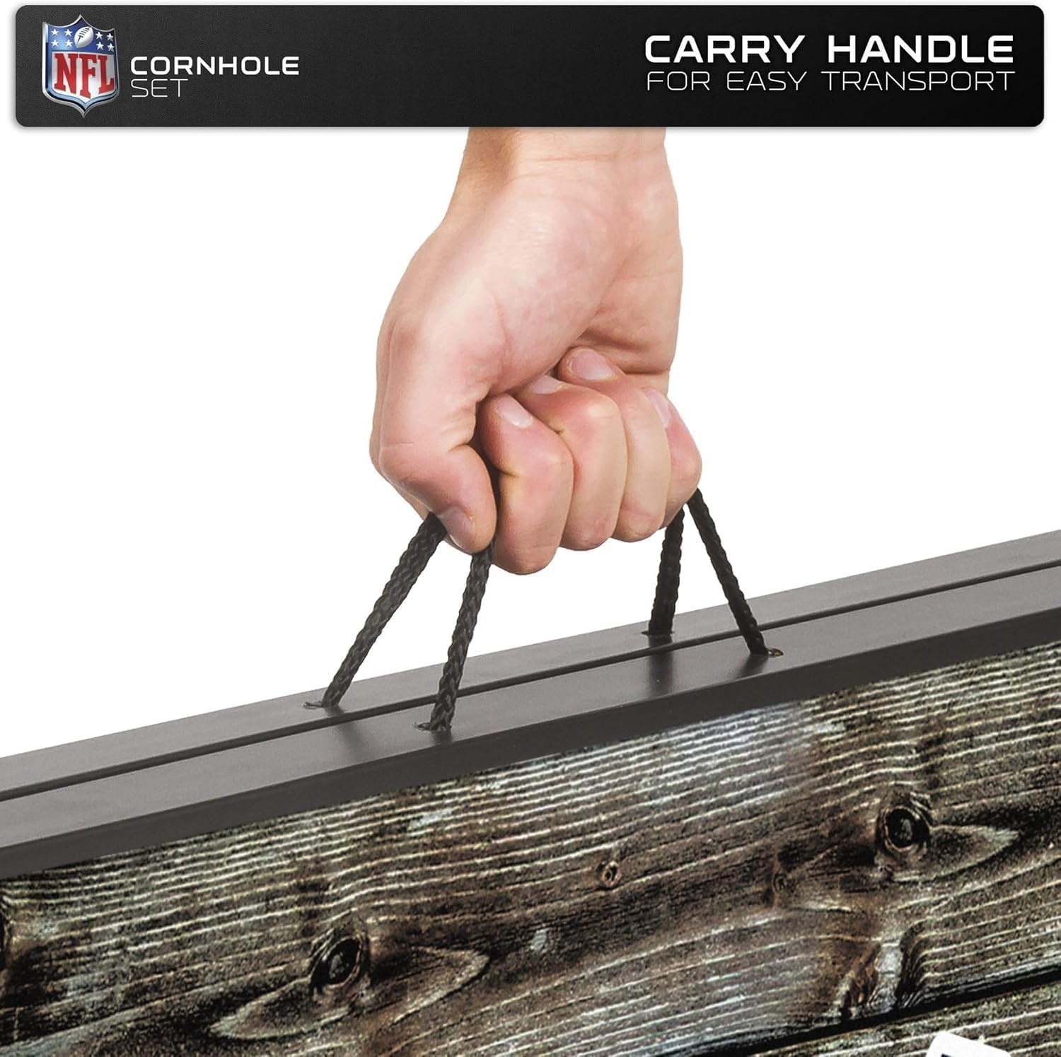 Wild Sports NFL 2′ x 3′ MDF Deluxe Cornhole Set – with Corners and Aprons(Las Vegas Raiders)