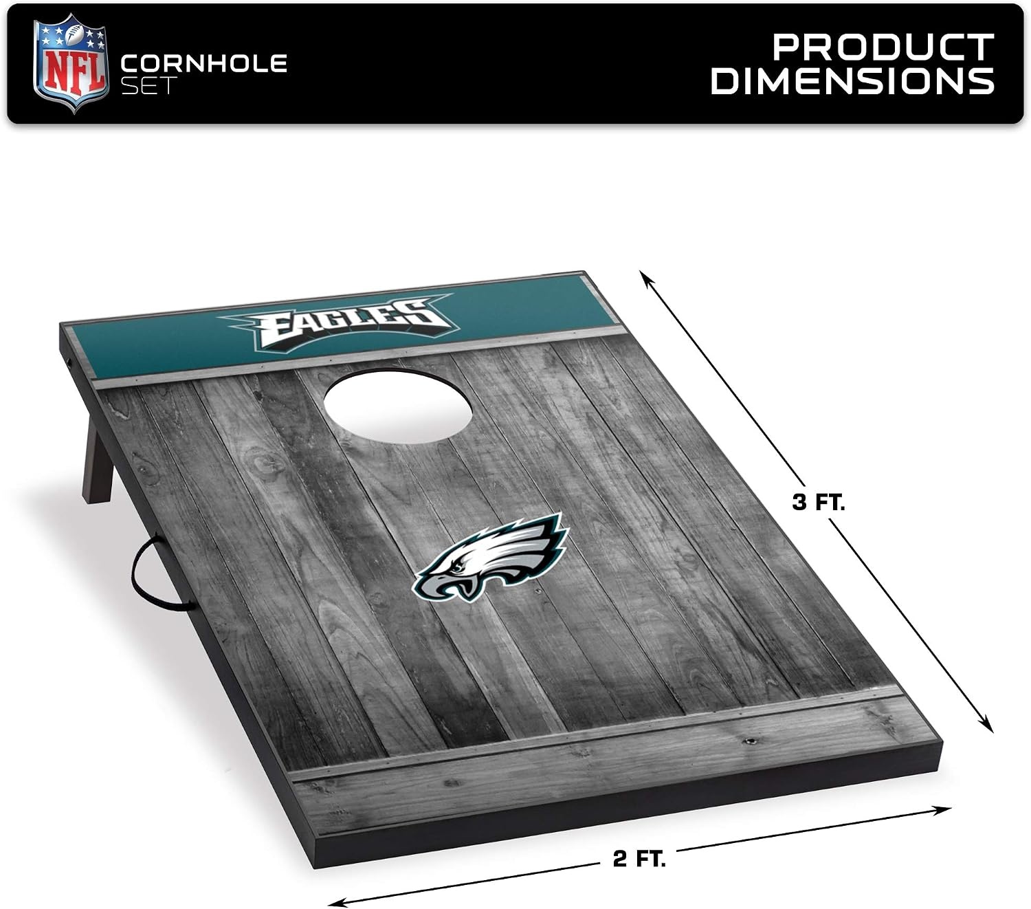 Wild Sports 2’x3′ MDF Wood NFL Cornhole Set(Philadelphia Eagles)