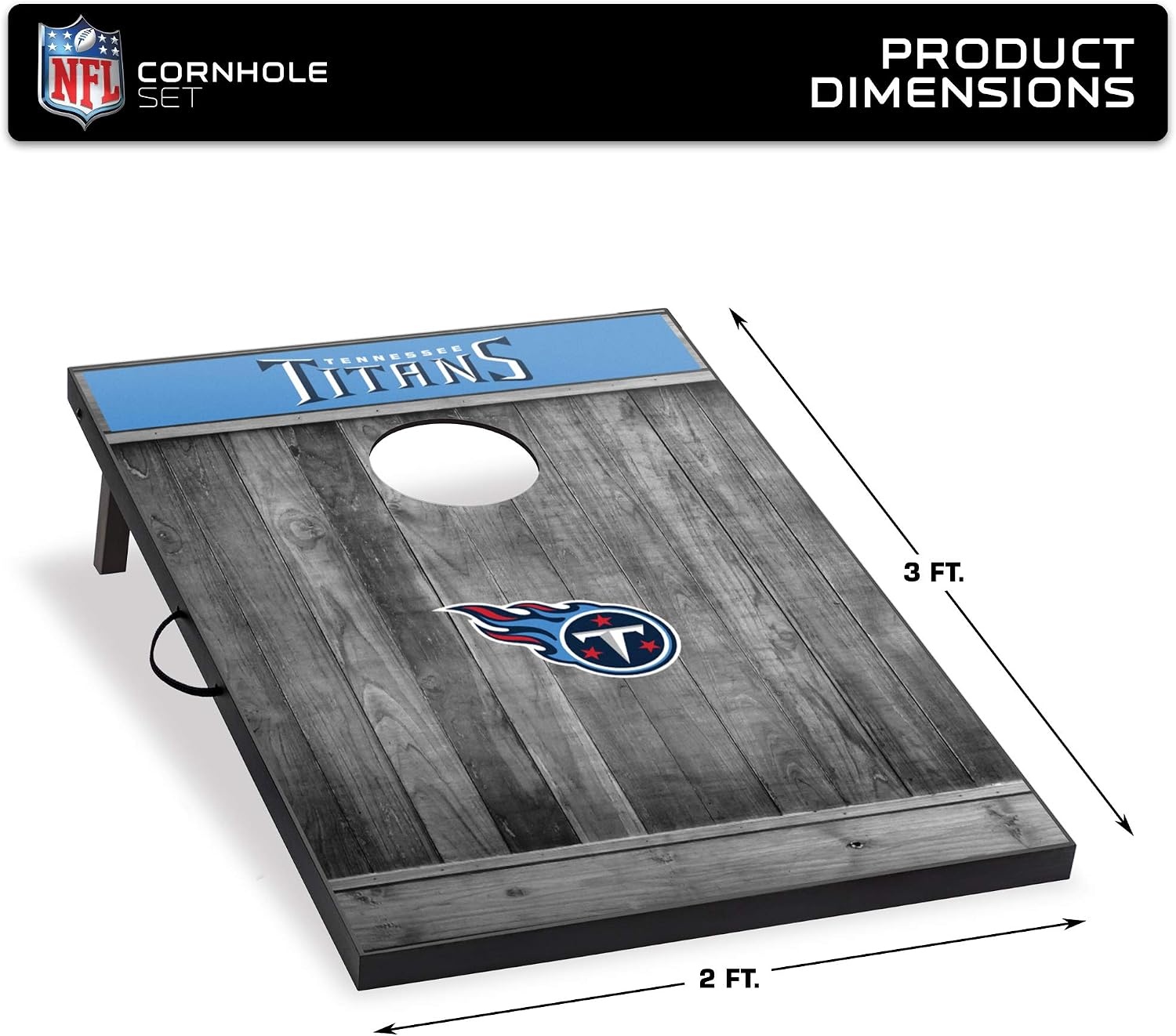 Wild Sports 2’x3′ MDF Wood NFL Cornhole Set(Tennessee Titans)