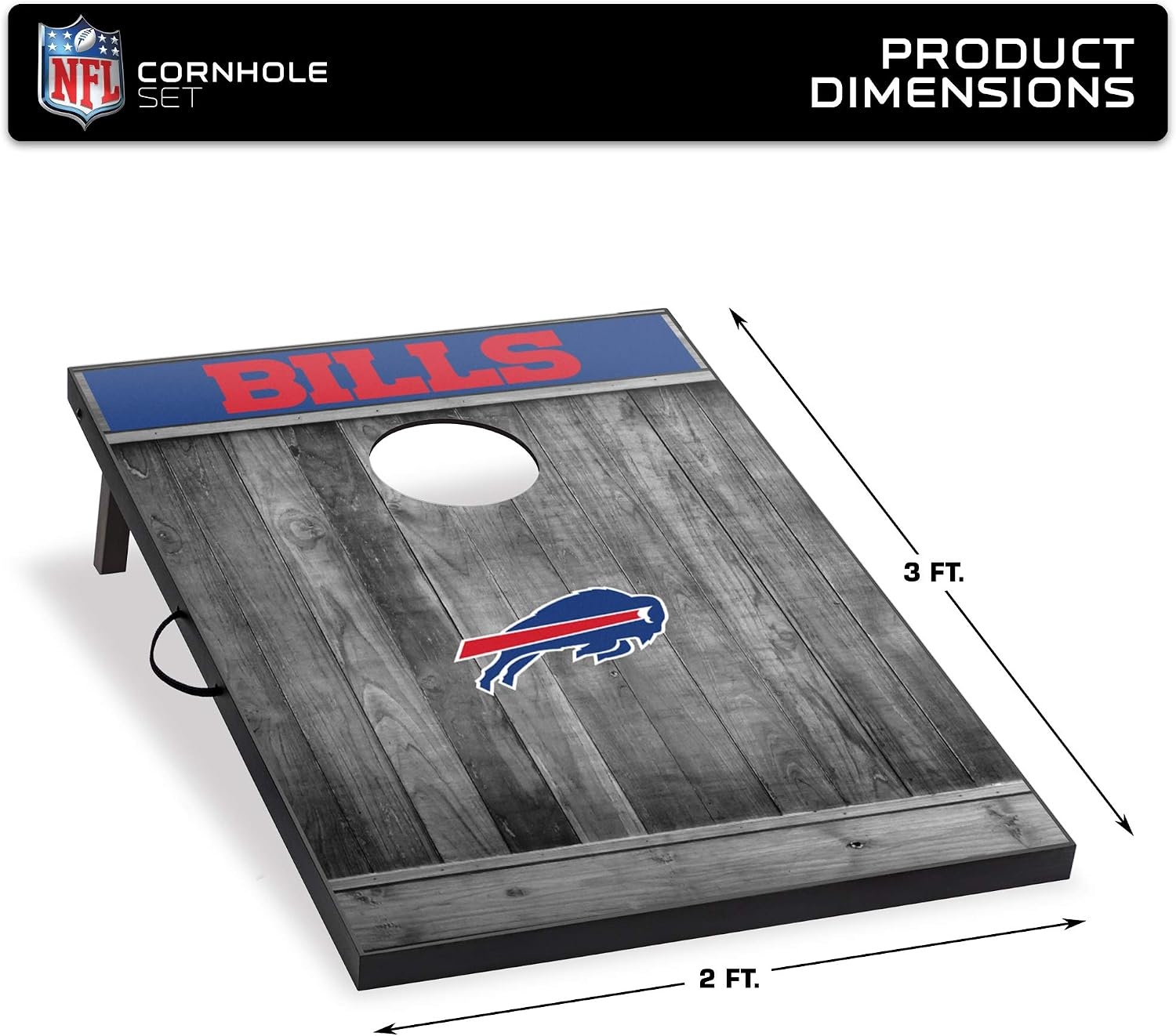 Wild Sports 2’x3′ MDF Wood NFL Cornhole Set(Buffalo Bills)