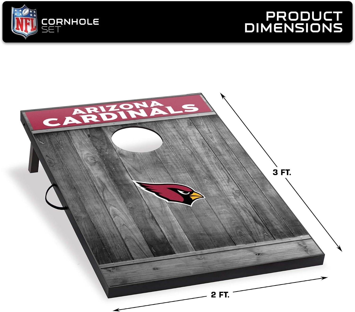 Wild Sports 2’x3′ MDF Wood NFL Cornhole Set(Arizona Cardinals)