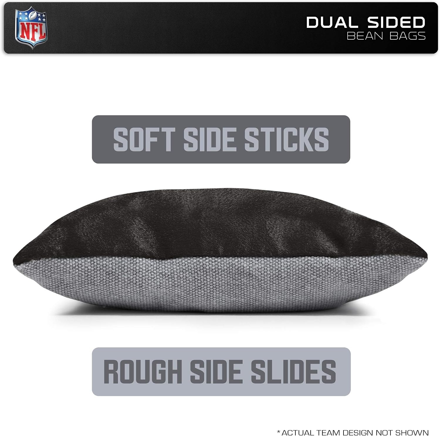 NFL Pro Football Dual Sided Bean Bags by Wild Sports, 8 Count, Premium Toss Bags for Cornhole Set – Great for Tailgates, Outdoors, Backyard(Detroit Lions)