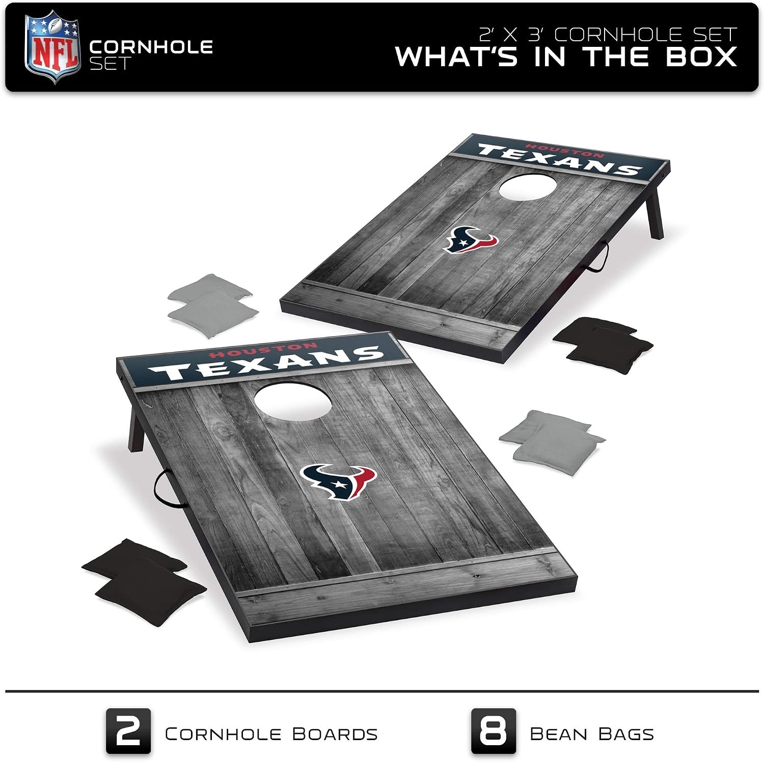Wild Sports 2’x3′ MDF Wood NFL Cornhole Set(Houston Texans)