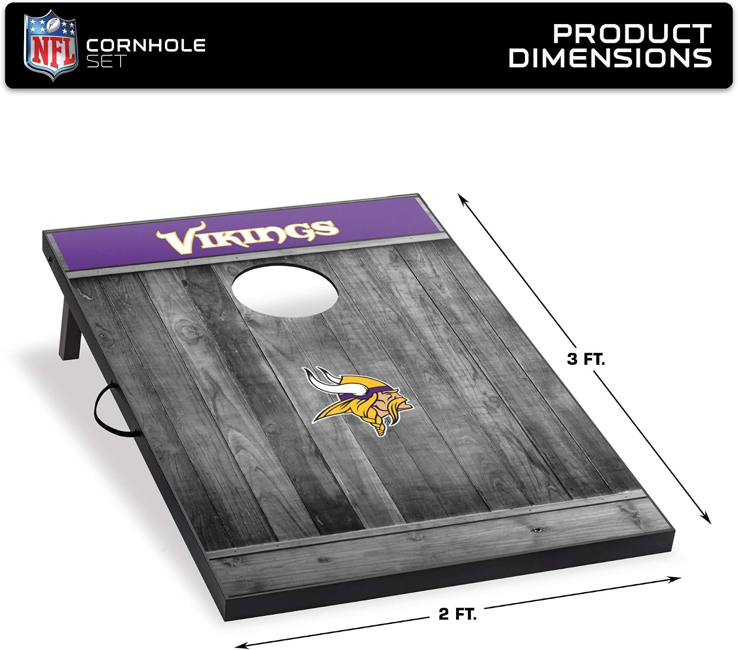 Wild Sports 2’x3′ MDF Wood NFL Cornhole Set(Minnesota Vikings)