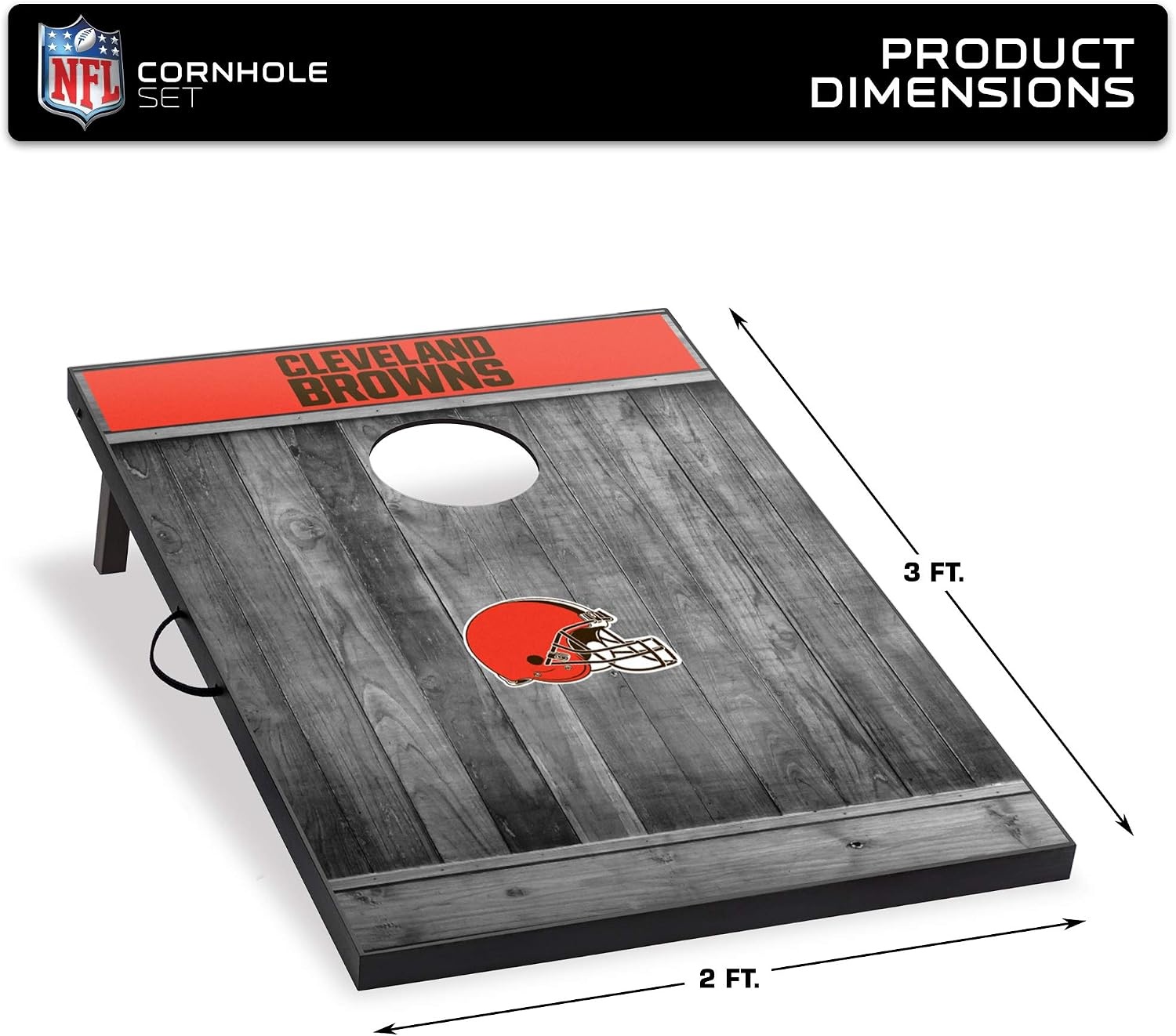 Wild Sports 2’x3′ MDF Wood NFL Cornhole Set(Cleveland Browns)