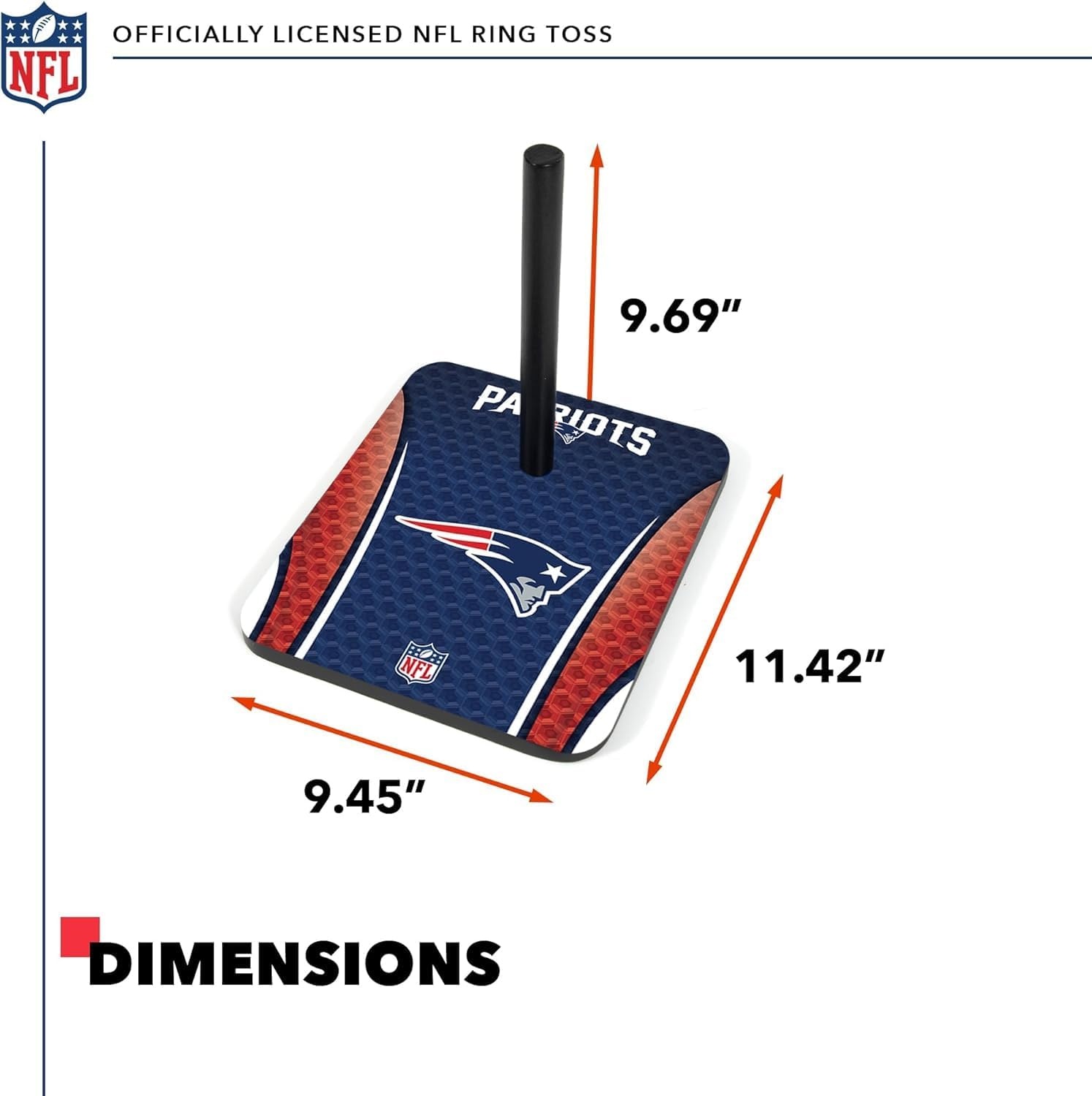 Solid Wood NFL Quoits Set with Direct Print HD Team Graphics – Tailgate Ring Toss Game – Great Gift for Any Football Fan  Ring Toss Family Outdoor Games for The Beach(New England Patriots)