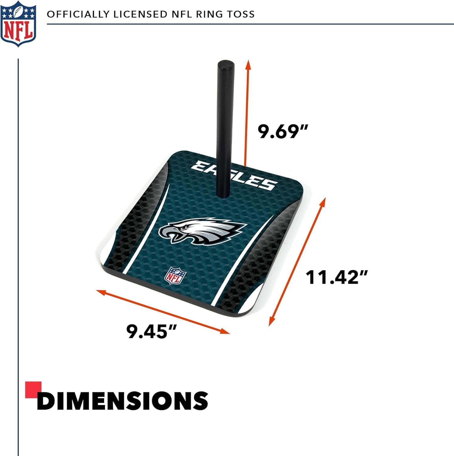 Solid Wood NFL Quoits Set with Direct Print HD Team Graphics – Tailgate Ring Toss Game – Great Gift for Any Football Fan  Ring Toss Family Outdoor Games for The Beach(Philadelphia Eagles)