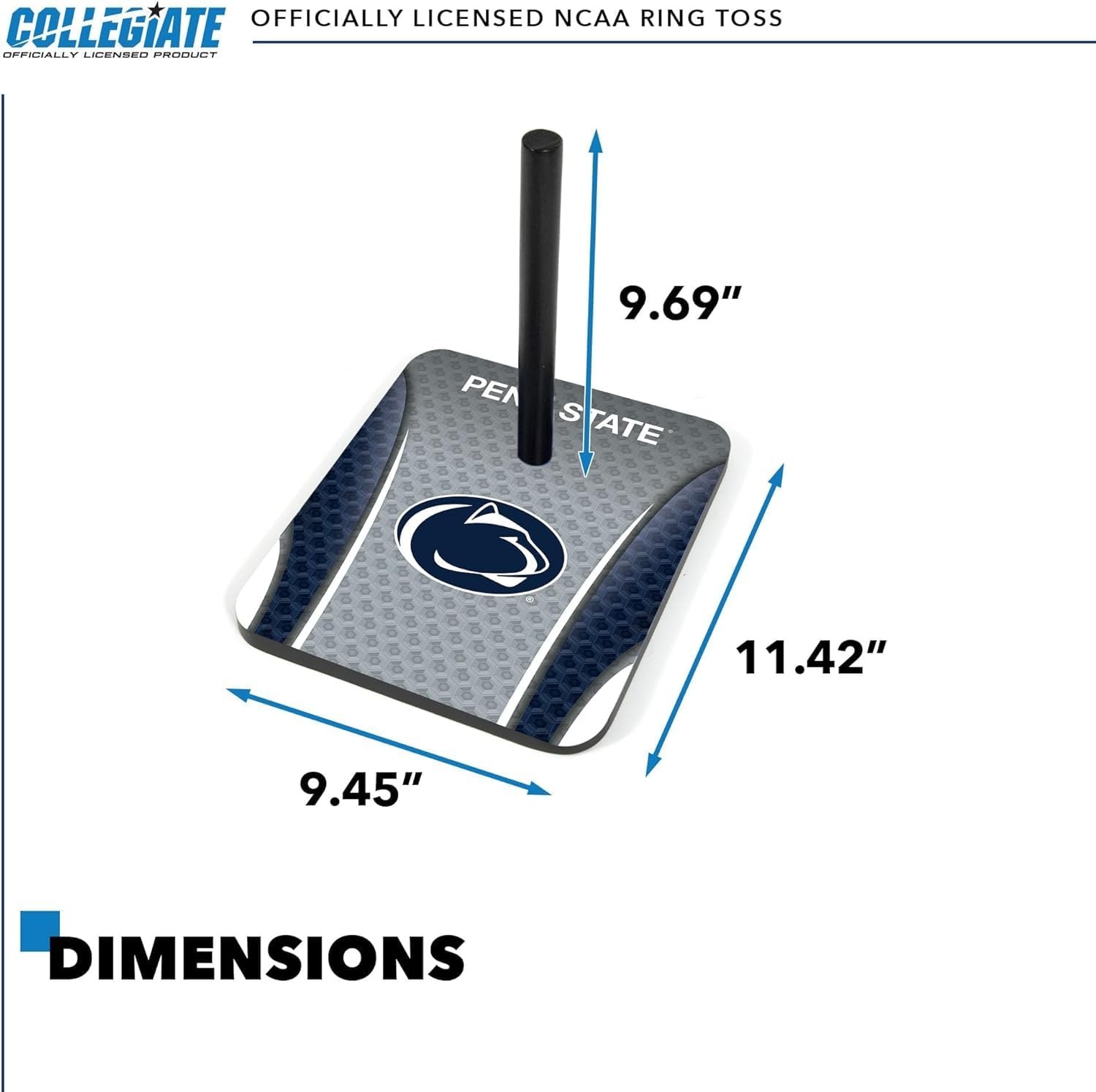 Wild Sports Solid Wood College Quoits Set with Direct Print HD Team Graphics – Tailgate Ring Toss Game – Great Gift for Any NCAA Fan  Ring Toss Outdoor Games for The Beach(Penn State Nittany Lions)
