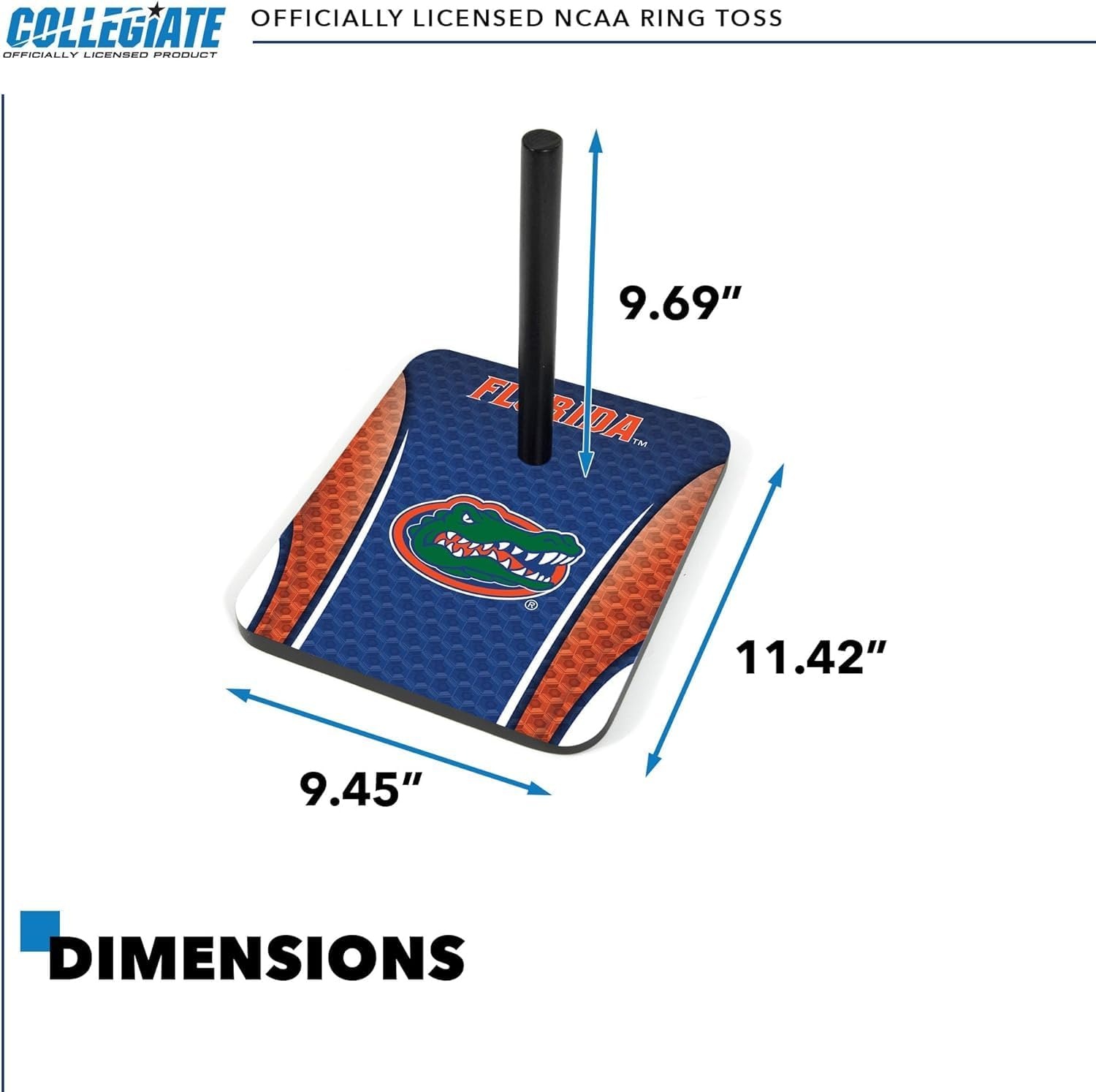 Wild Sports Solid Wood College Quoits Set with Direct Print HD Team Graphics – Tailgate Ring Toss Game – Great Gift for Any NCAA Fan  Ring Toss Outdoor Games for The Beach(Florida Gators)