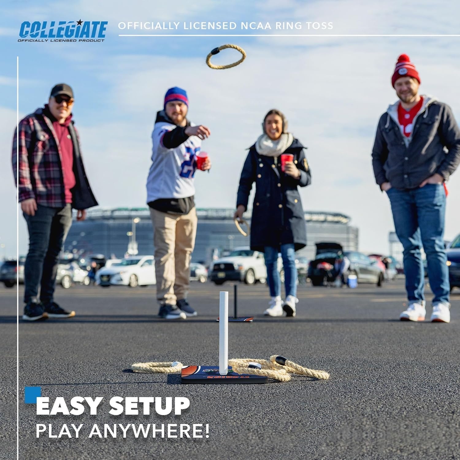 Wild Sports Solid Wood College Quoits Set with Direct Print HD Team Graphics – Tailgate Ring Toss Game – Great Gift for Any NCAA Fan  Ring Toss Outdoor Games for The Beach(Florida Gators)