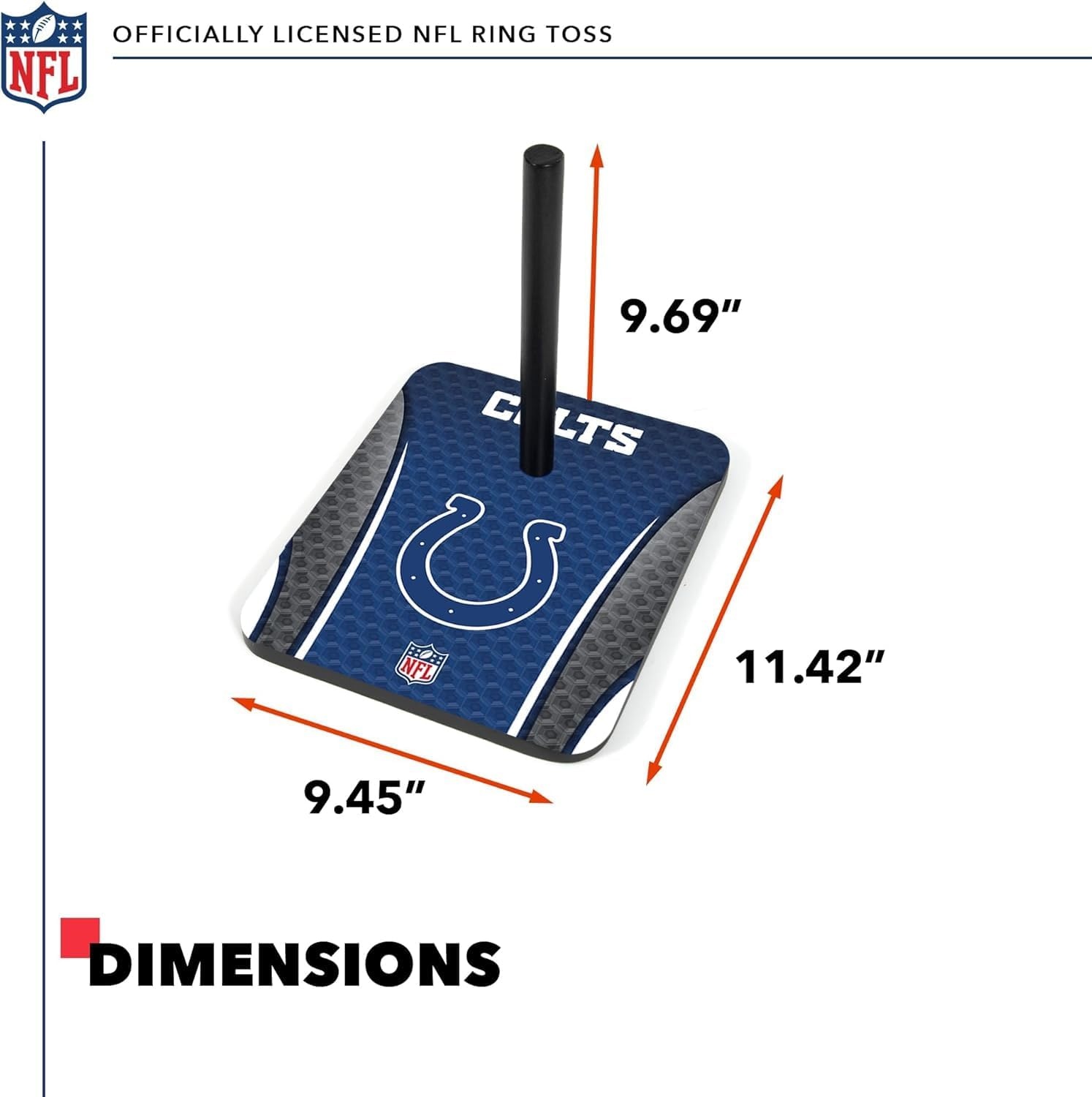 Solid Wood NFL Quoits Set with Direct Print HD Team Graphics – Tailgate Ring Toss Game – Great Gift for Any Football Fan  Ring Toss Family Outdoor Games for The Beach(Indianapolis Colts)