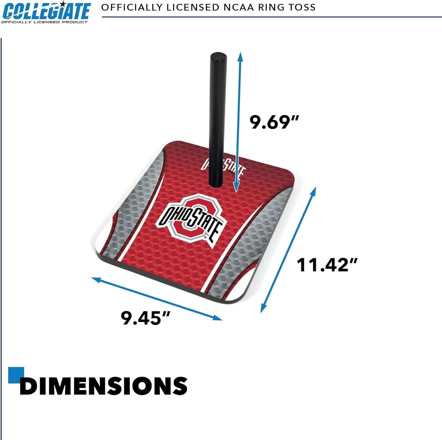 Wild Sports Solid Wood College Quoits Set with Direct Print HD Team Graphics – Tailgate Ring Toss Game – Great Gift for Any NCAA Fan  Ring Toss Outdoor Games for The Beach(Ohio State Buckeyes)