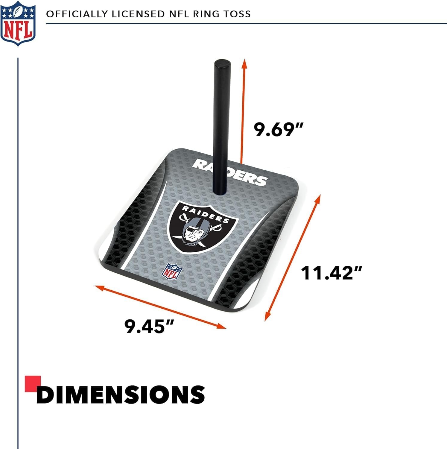 Solid Wood NFL Quoits Set with Direct Print HD Team Graphics – Tailgate Ring Toss Game – Great Gift for Any Football Fan  Ring Toss Family Outdoor Games for The Beach(Las Vegas Raiders)