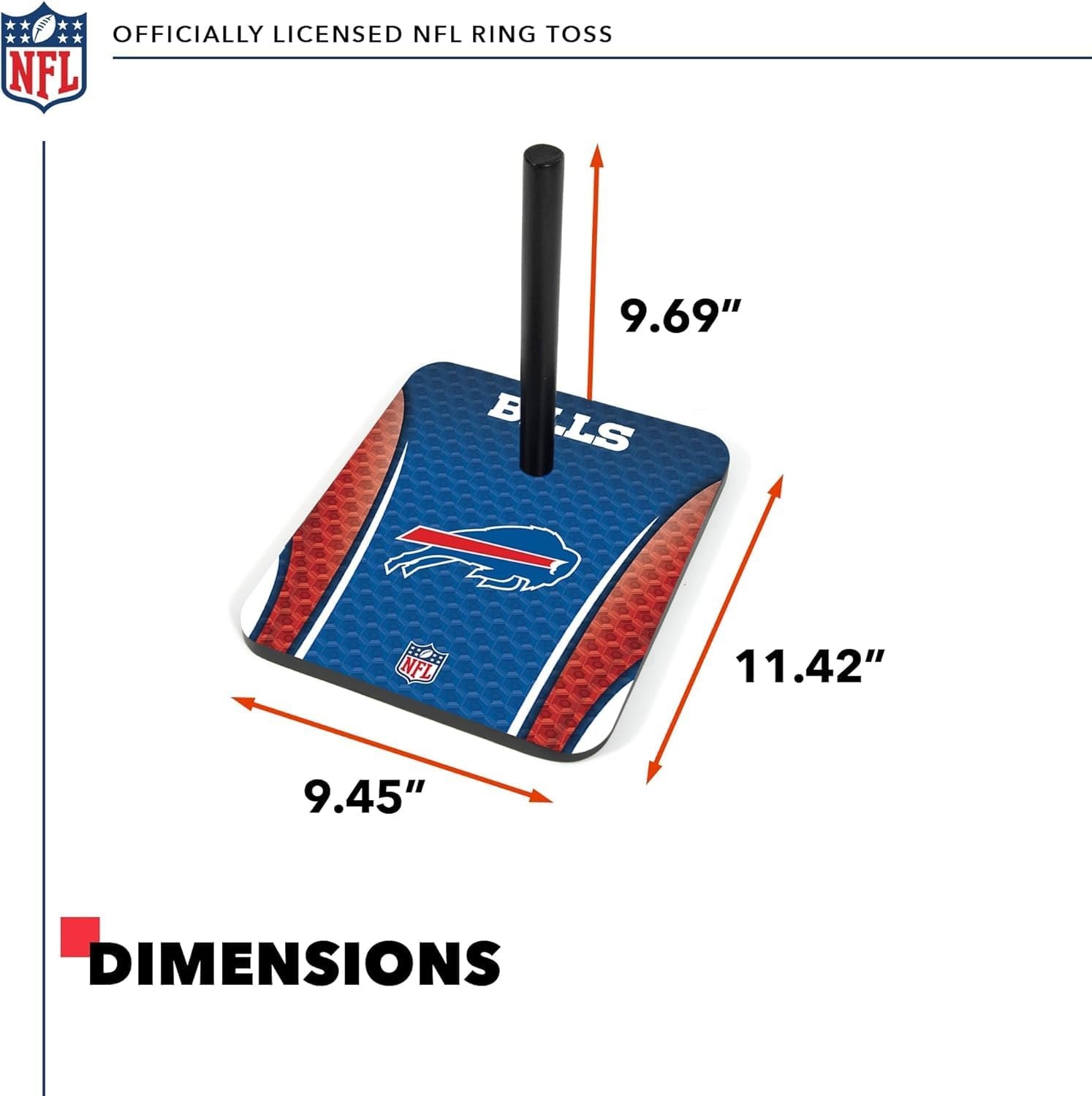 Solid Wood NFL Quoits Set with Direct Print HD Team Graphics – Tailgate Ring Toss Game – Great Gift for Any Football Fan  Ring Toss Family Outdoor Games for The Beach(Buffalo Bills)