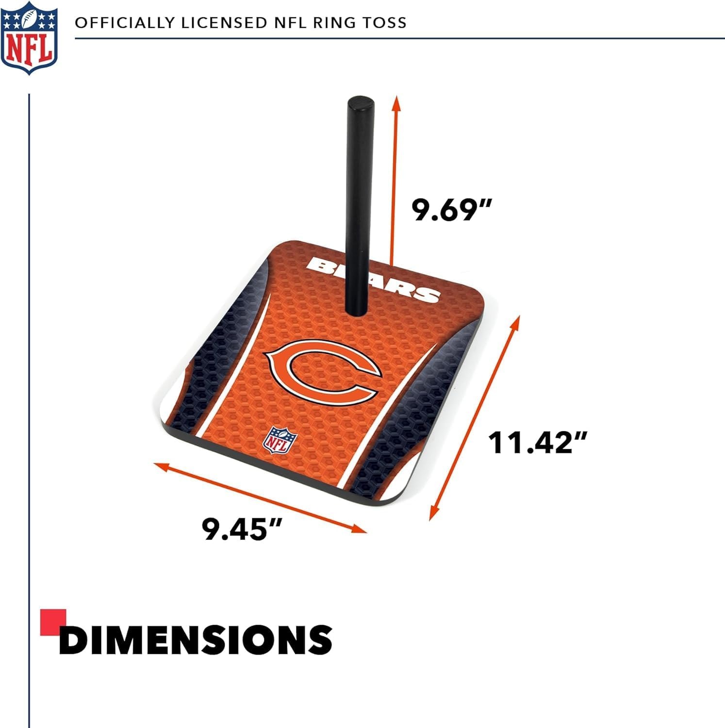 Solid Wood NFL Quoits Set with Direct Print HD Team Graphics – Tailgate Ring Toss Game – Great Gift for Any Football Fan  Ring Toss Family Outdoor Games for The Beach(Chicago Bears)