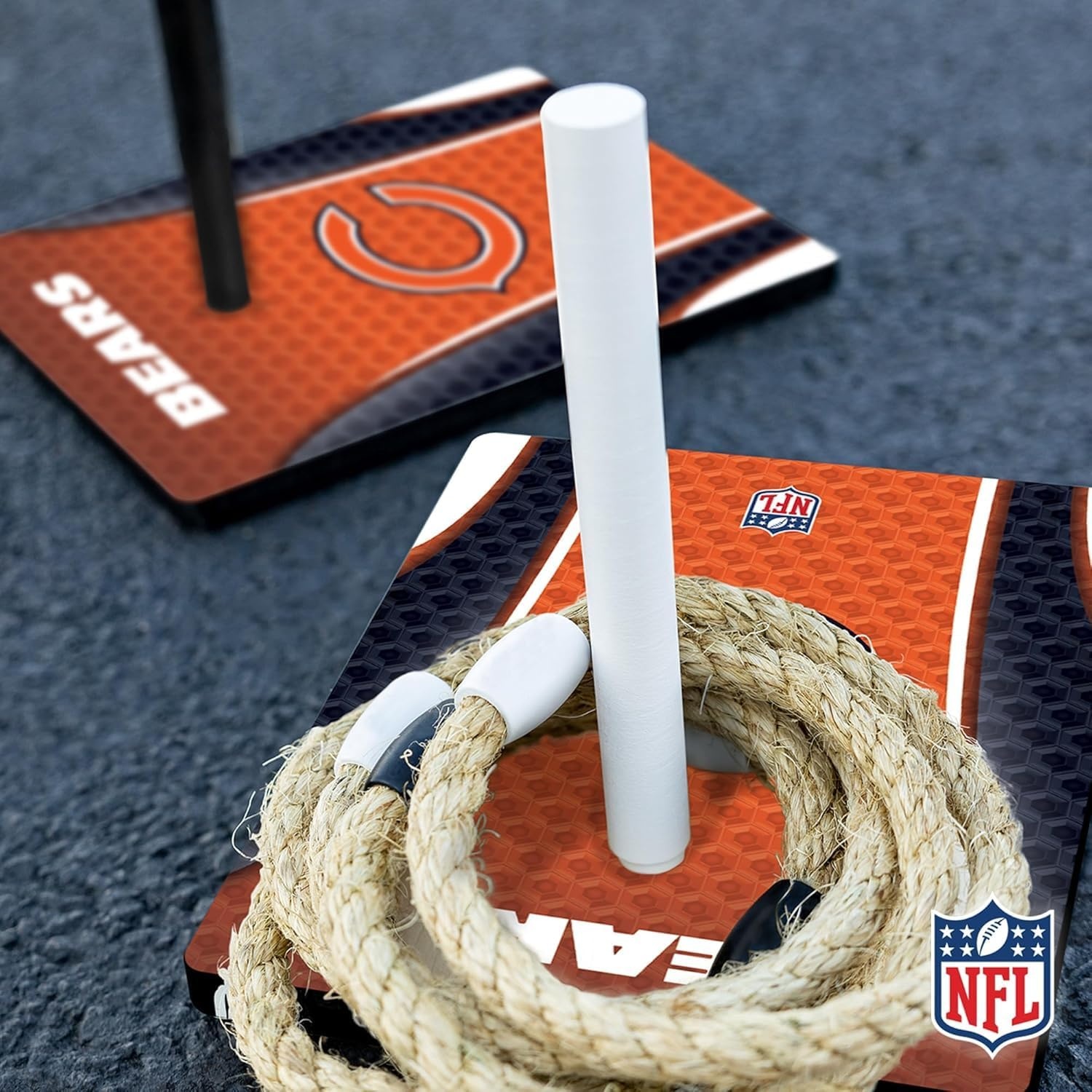 Solid Wood NFL Quoits Set with Direct Print HD Team Graphics – Tailgate Ring Toss Game – Great Gift for Any Football Fan  Ring Toss Family Outdoor Games for The Beach(Chicago Bears)