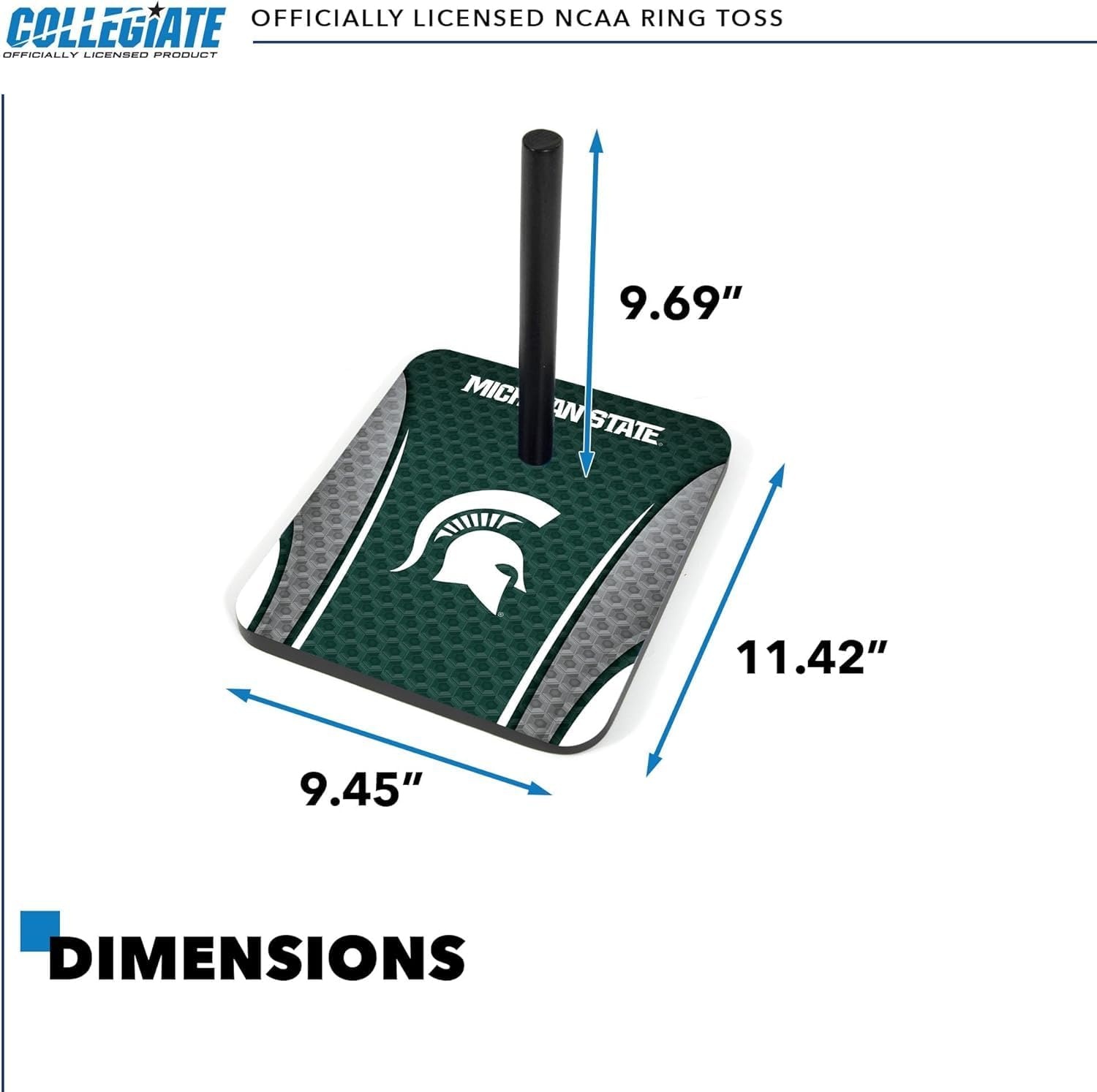 Wild Sports Solid Wood College Quoits Set with Direct Print HD Team Graphics – Tailgate Ring Toss Game – Great Gift for Any NCAA Fan  Ring Toss Outdoor Games for The Beach(Michigan State Spartans)