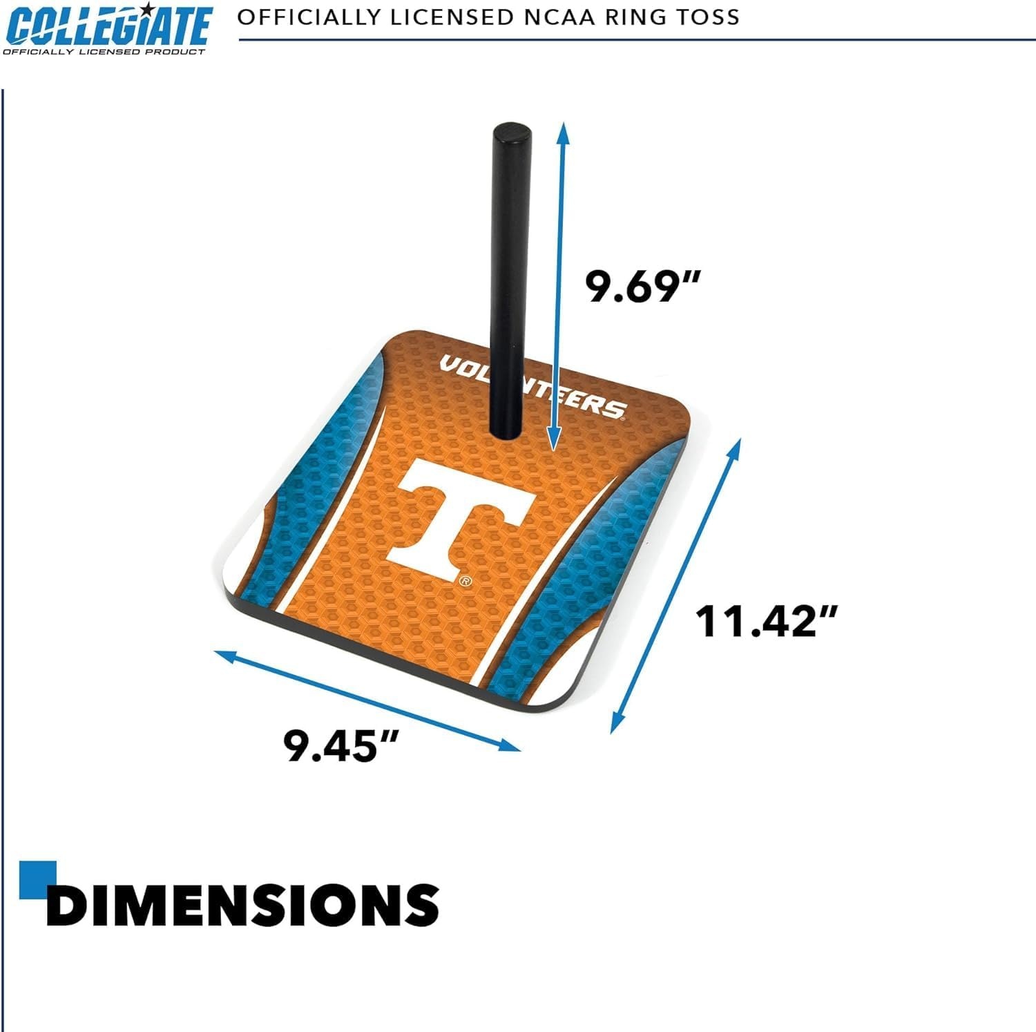 Wild Sports Solid Wood College Quoits Set with Direct Print HD Team Graphics – Tailgate Ring Toss Game – Great Gift for Any NCAA Fan  Ring Toss Outdoor Games for The Beach(Tennessee Volunteers)