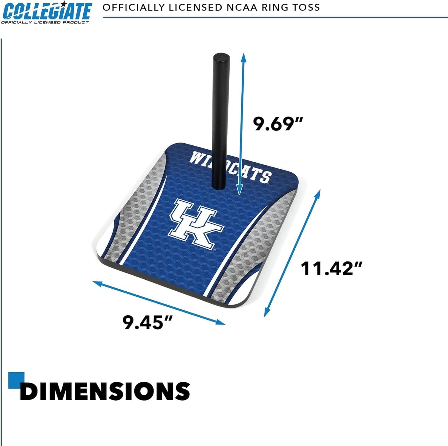 Wild Sports Solid Wood College Quoits Set with Direct Print HD Team Graphics – Tailgate Ring Toss Game – Great Gift for Any NCAA Fan  Ring Toss Outdoor Games for The Beach(Kentucky Wildcats)