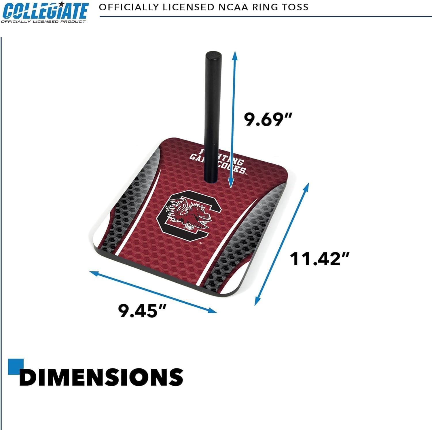 Wild Sports Solid Wood College Quoits Set with Direct Print HD Team Graphics – Tailgate Ring Toss Game – Great Gift for Any NCAA Fan  Ring Toss Outdoor Games for The Beach(South Carolina Fighting Gamecocks)