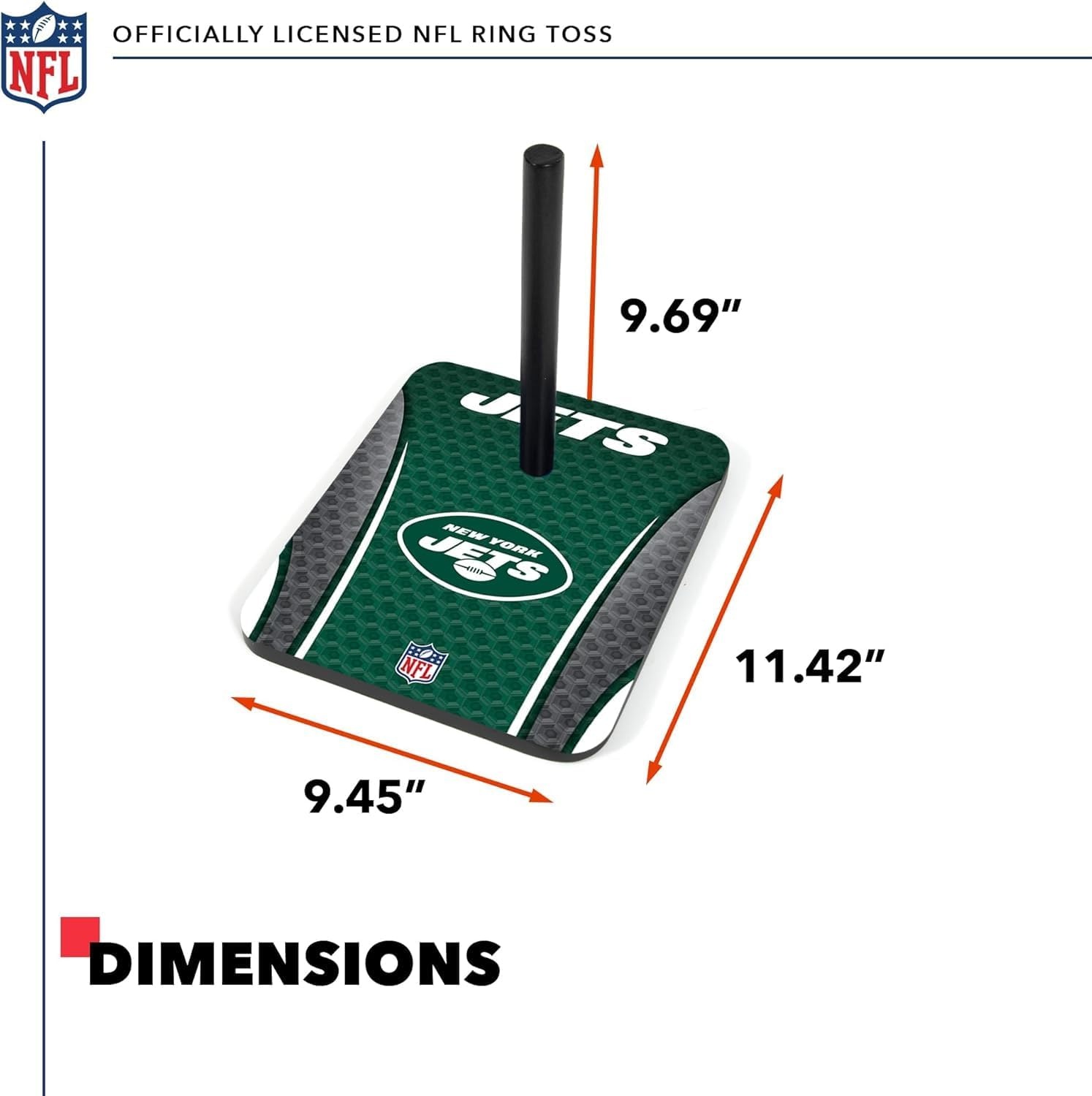 Solid Wood NFL Quoits Set with Direct Print HD Team Graphics – Tailgate Ring Toss Game – Great Gift for Any Football Fan  Ring Toss Family Outdoor Games for The Beach(New York Jets)