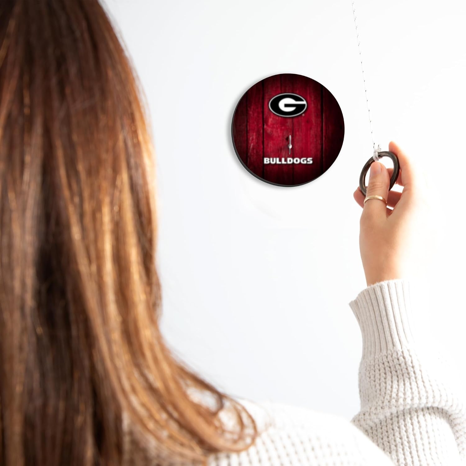 Wild Sports Solid Wood College Hook & Ring Toss Set with Direct Print HD Team Graphics – Easy Hang Hook and Ring Toss Target – Great Gift for Any NCAA Fan (Georgia Bulldogs)