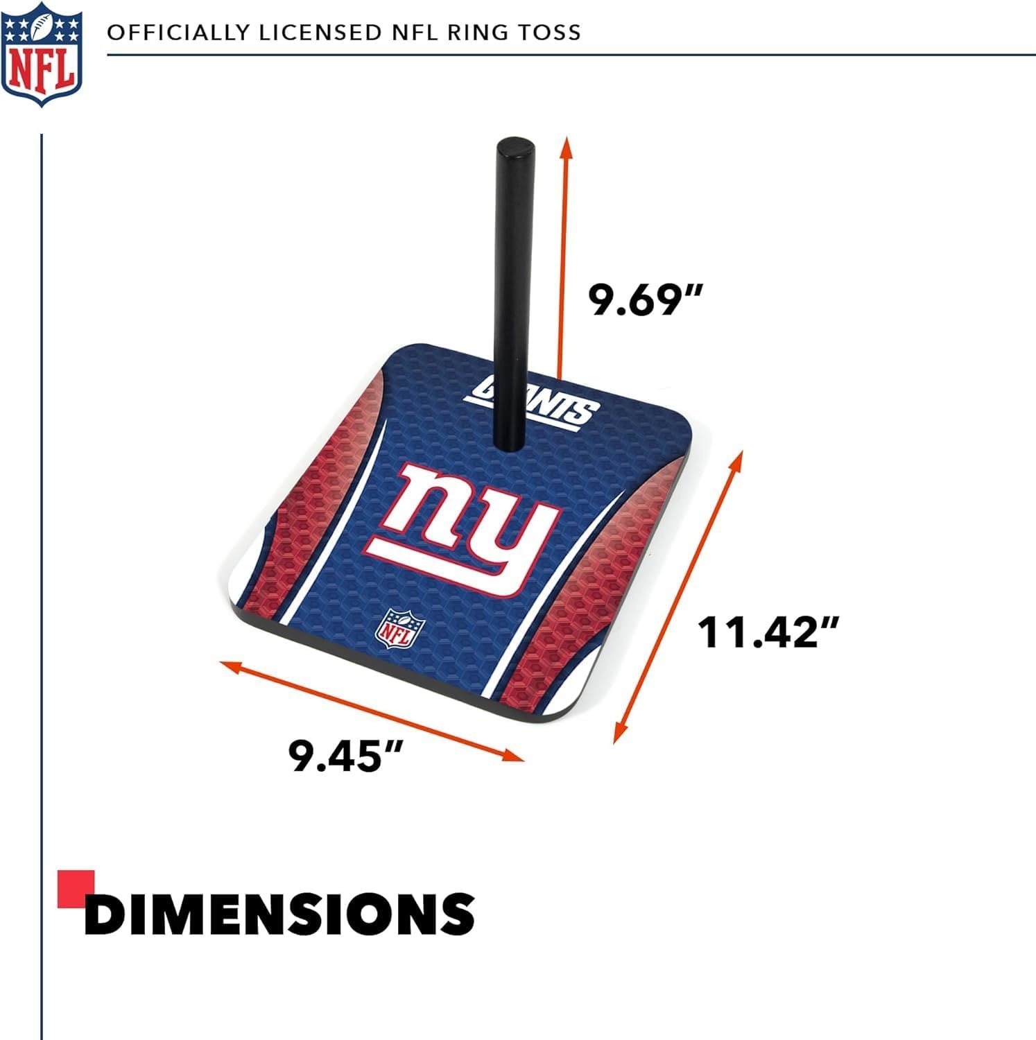 Solid Wood NFL Quoits Set with Direct Print HD Team Graphics – Tailgate Ring Toss Game – Great Gift for Any Football Fan  Ring Toss Family Outdoor Games for The Beach(New York Giants)