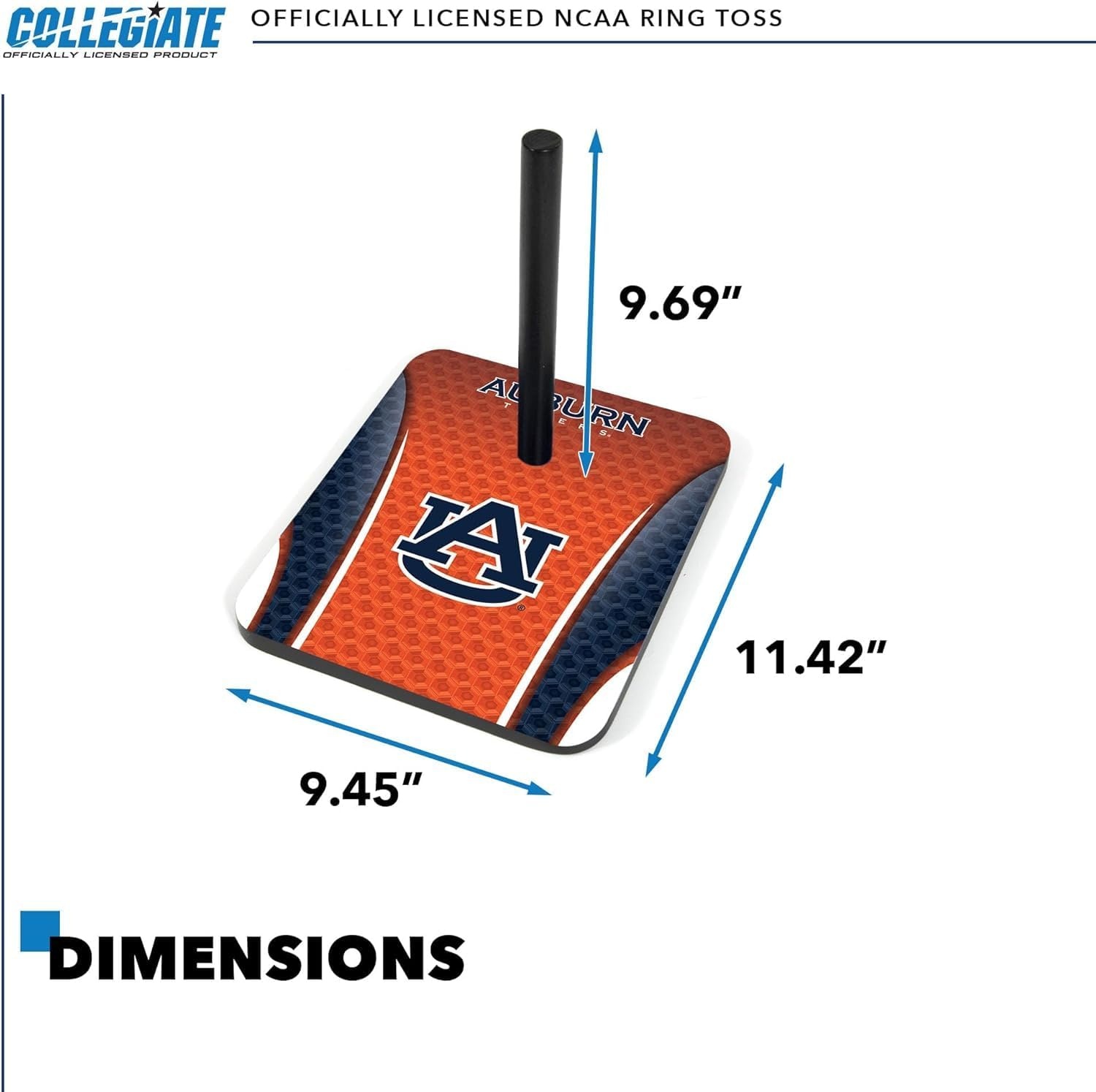 Wild Sports Solid Wood College Quoits Set with Direct Print HD Team Graphics – Tailgate Ring Toss Game – Great Gift for Any NCAA Fan  Ring Toss Outdoor Games for The Beach(Auburn Tigers)