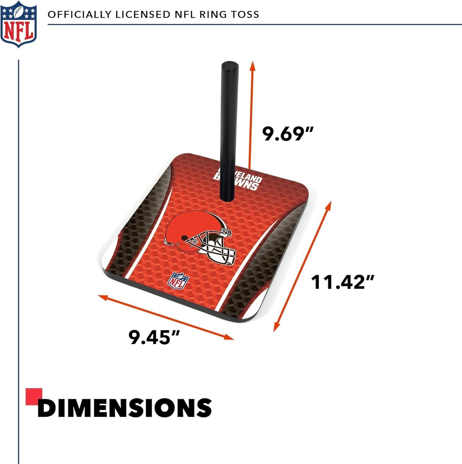 Solid Wood NFL Quoits Set with Direct Print HD Team Graphics – Tailgate Ring Toss Game – Great Gift for Any Football Fan  Ring Toss Family Outdoor Games for The Beach(Cleveland Browns)