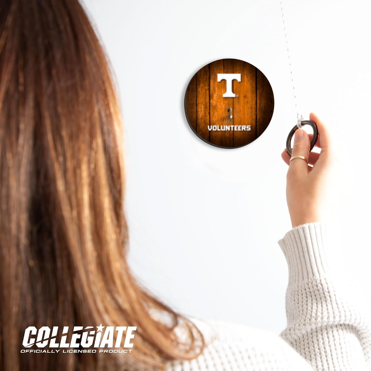 Wild Sports Solid Wood College Hook & Ring Toss Set with Direct Print HD Team Graphics – Easy Hang Hook and Ring Toss Target – Great Gift for Any NCAA Fan (Tennessee Volunteers)