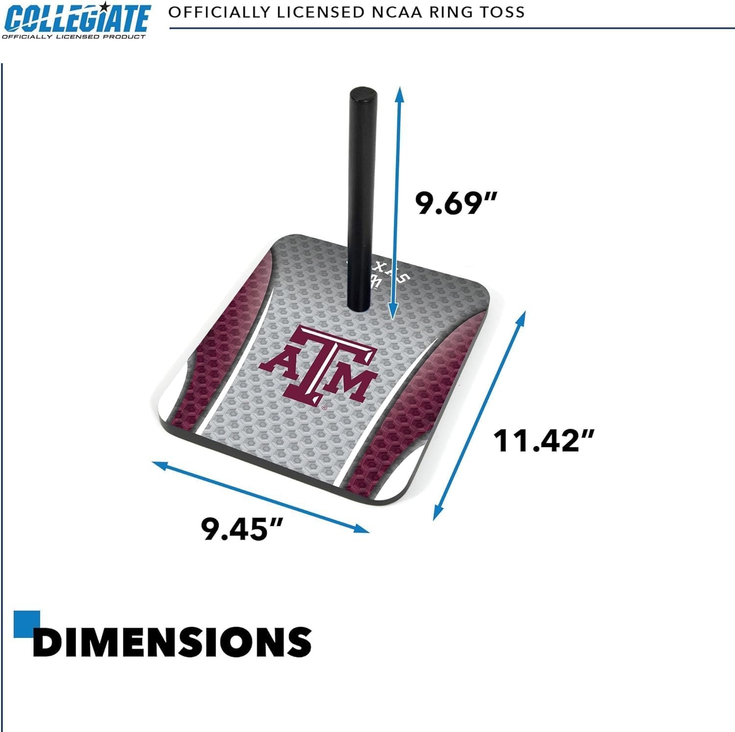 Wild Sports Solid Wood College Quoits Set with Direct Print HD Team Graphics – Tailgate Ring Toss Game – Great Gift for Any NCAA Fan  Ring Toss Outdoor Games for The Beach(Texas A&M Aggies)